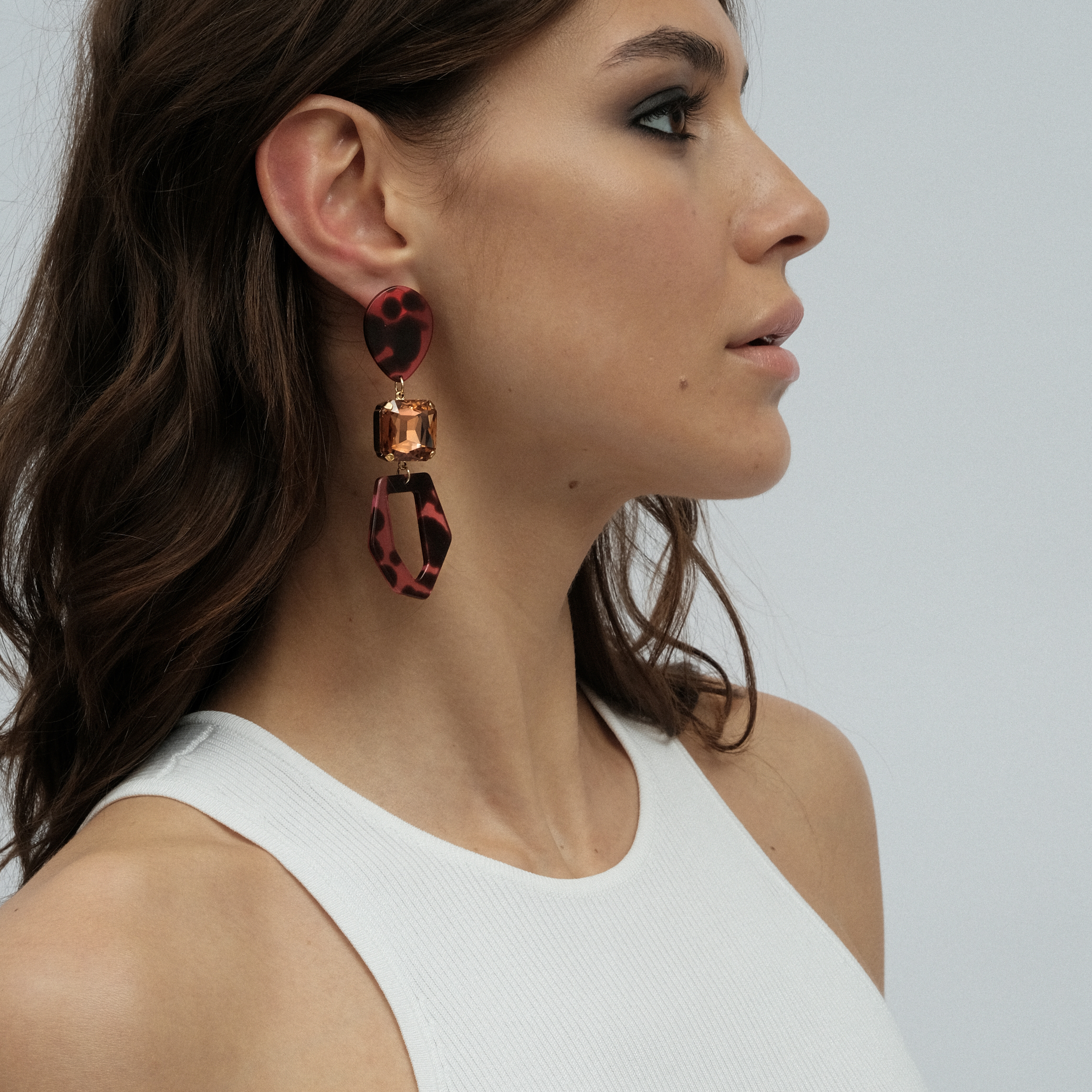 Pink leopard-print earrings