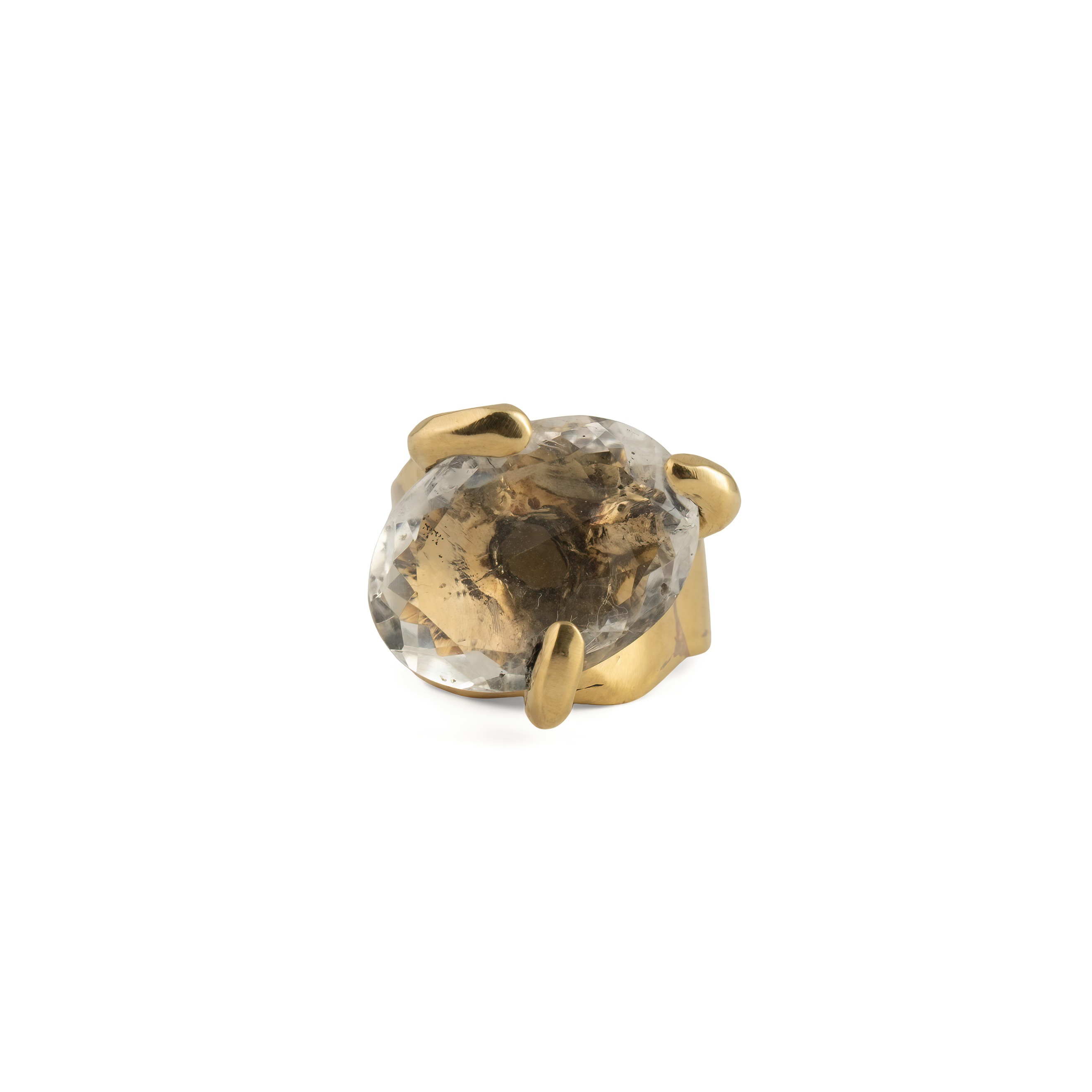 Brass ring with rhinestone insert