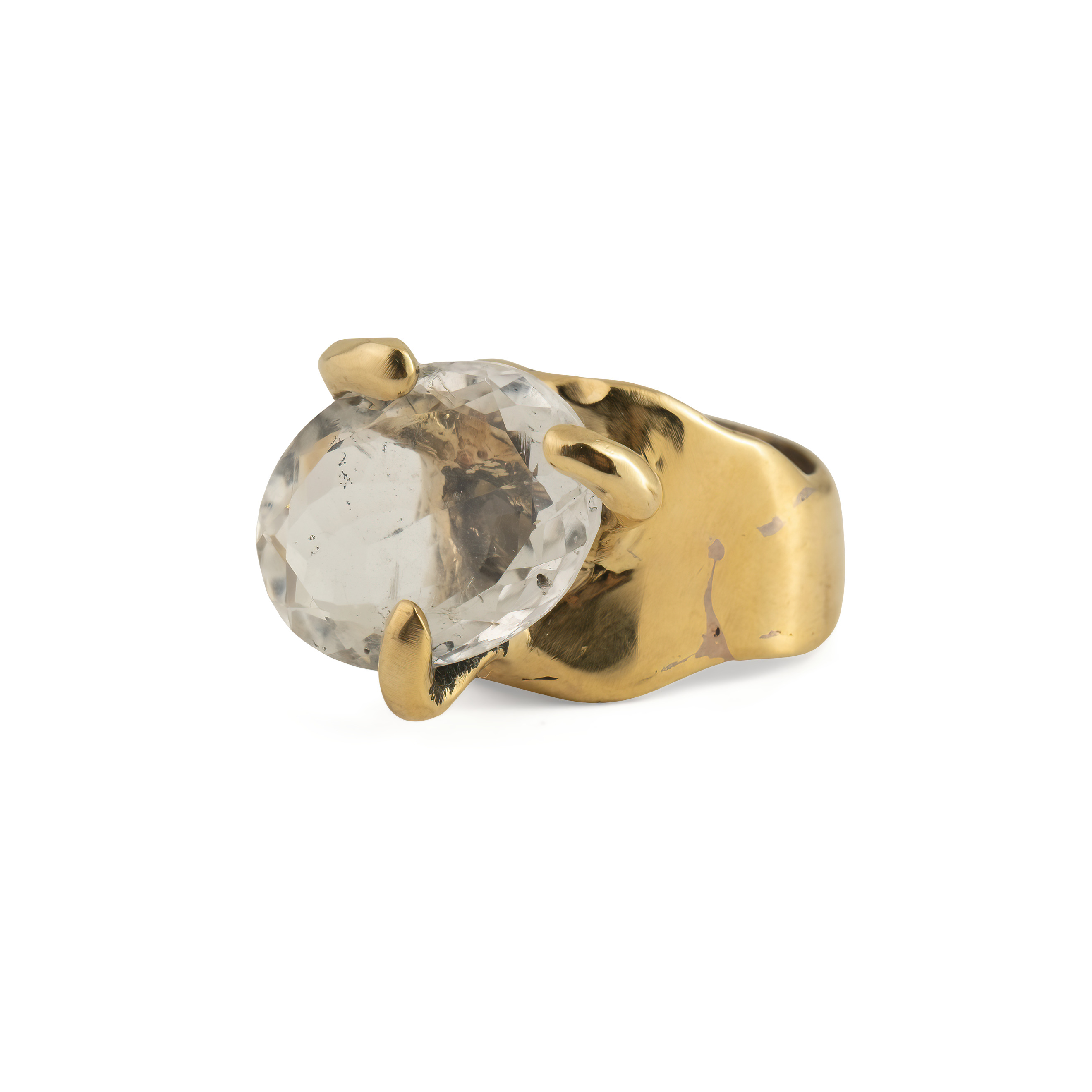 Brass ring with rhinestone insert