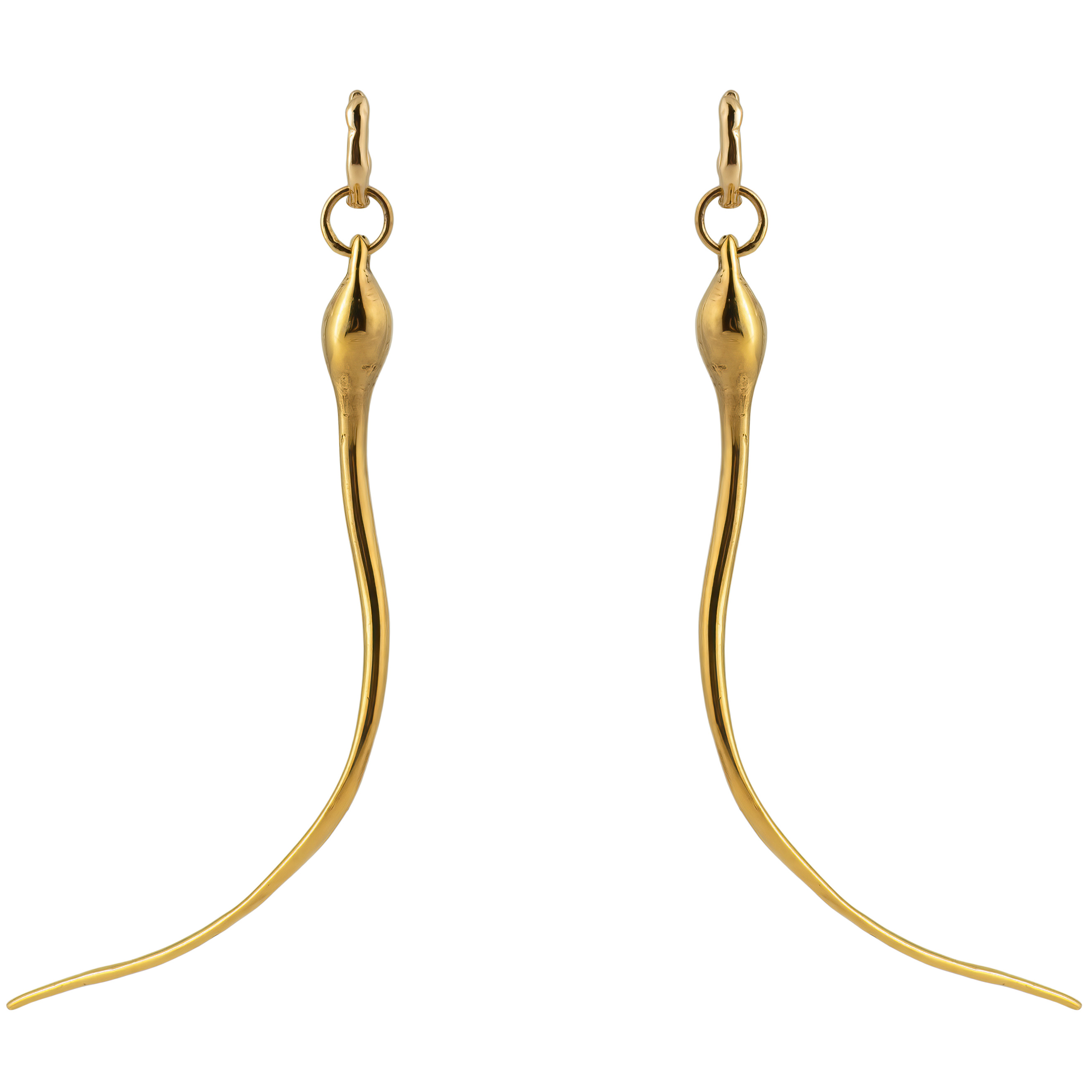 Gold-plated brass earrings (pair)
