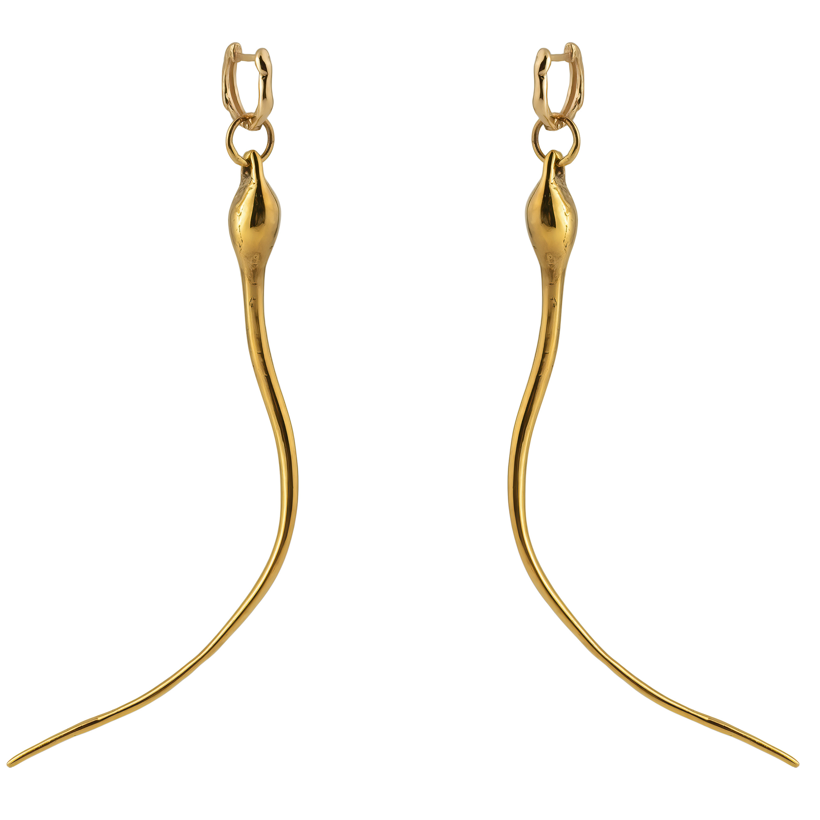 Gold-plated brass earrings (pair)