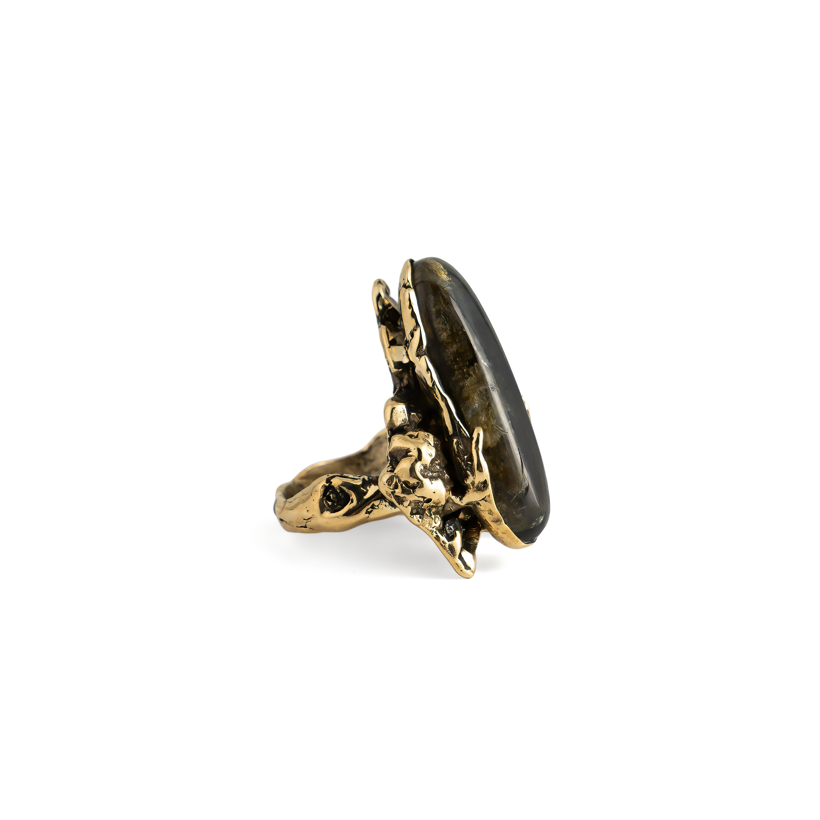 Brass ring with labrador