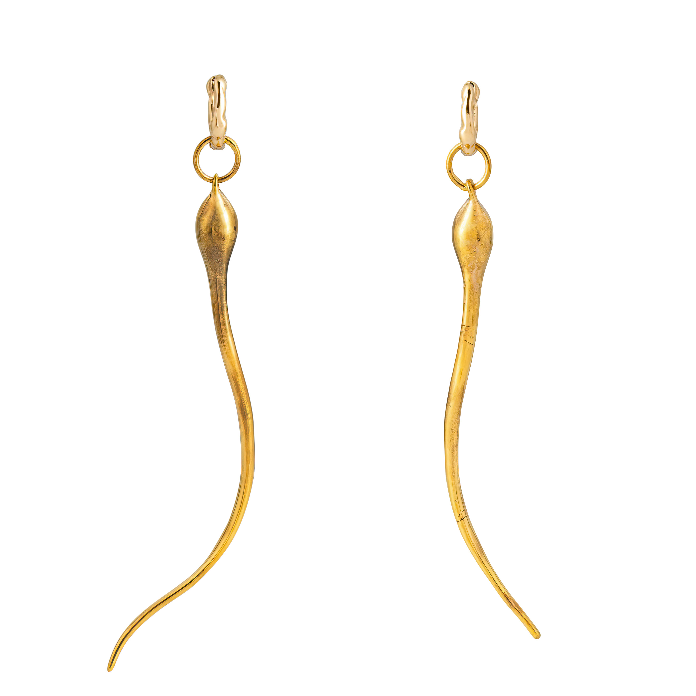 Gold-plated brass earrings (pair)