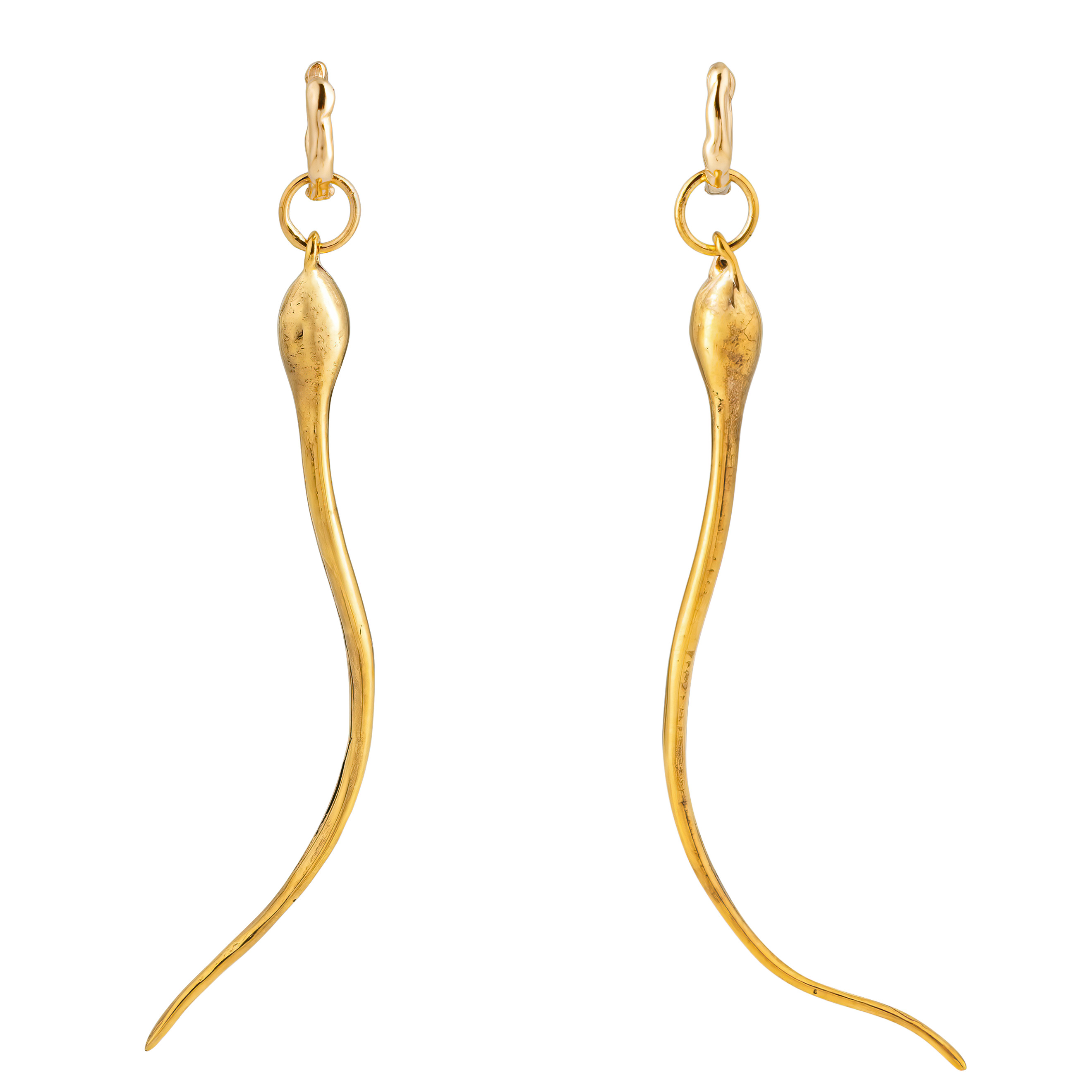 Gold-plated brass earrings (pair)