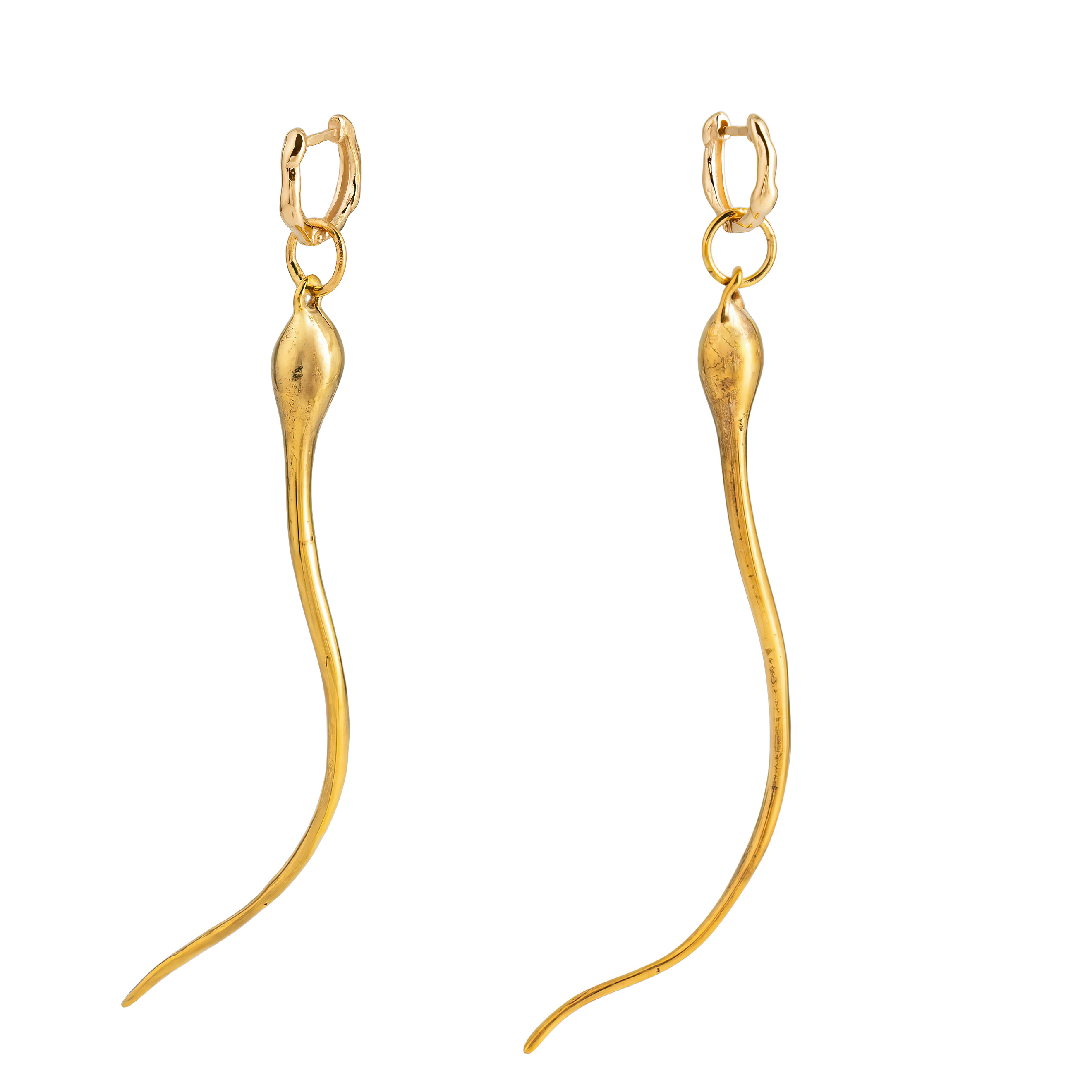Gold-plated brass earrings (pair)