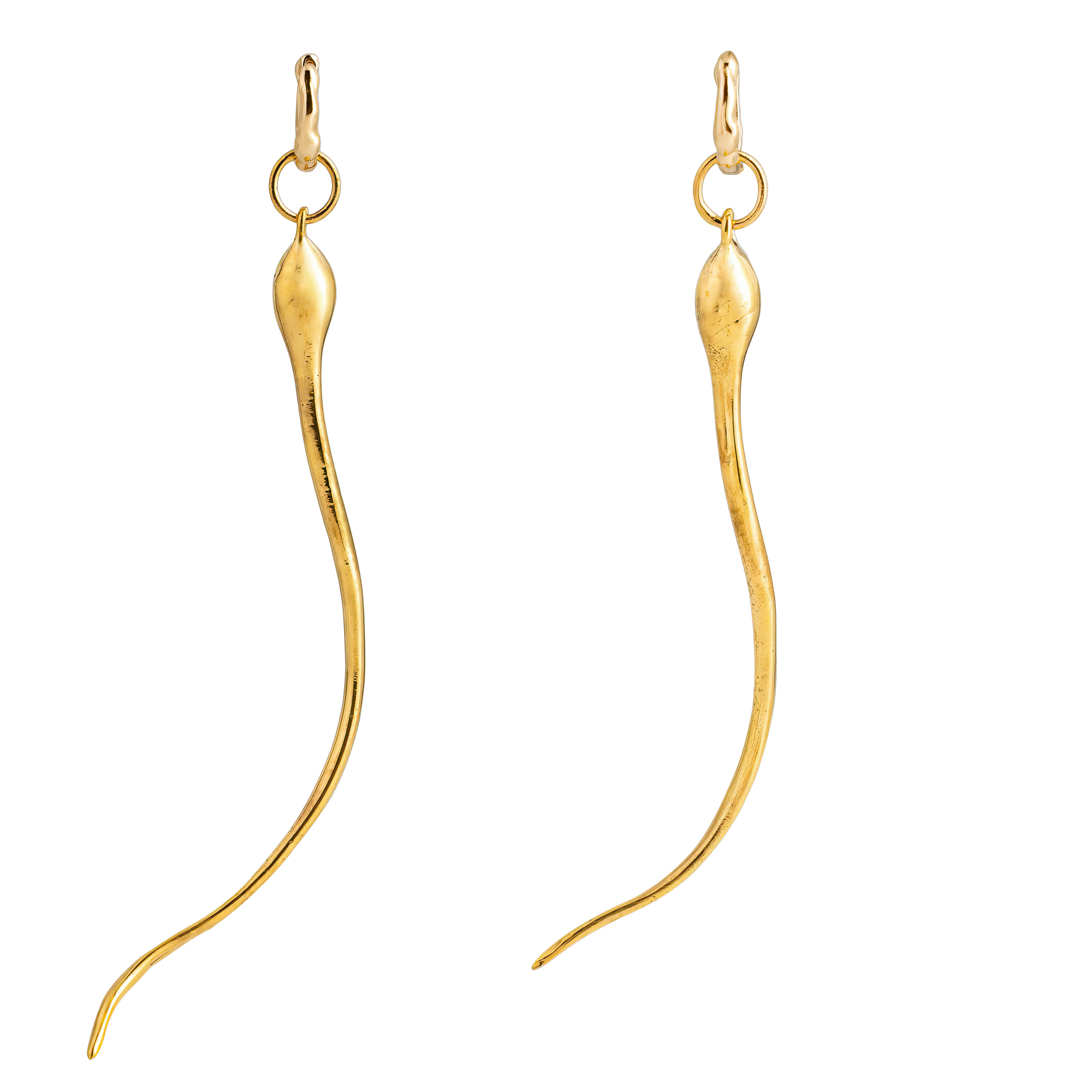 Gold-plated brass earrings (pair)