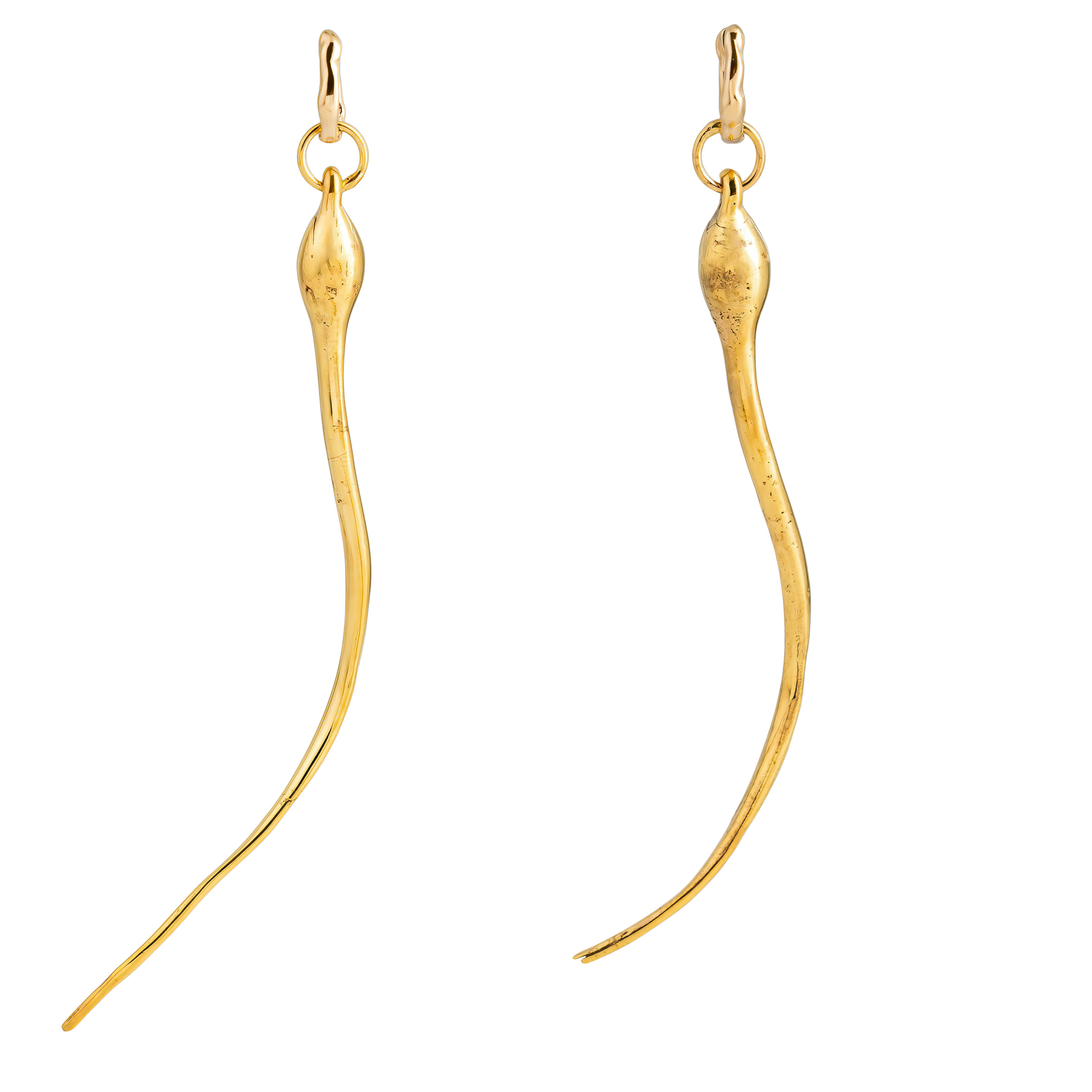 Gold-plated brass earrings (pair)