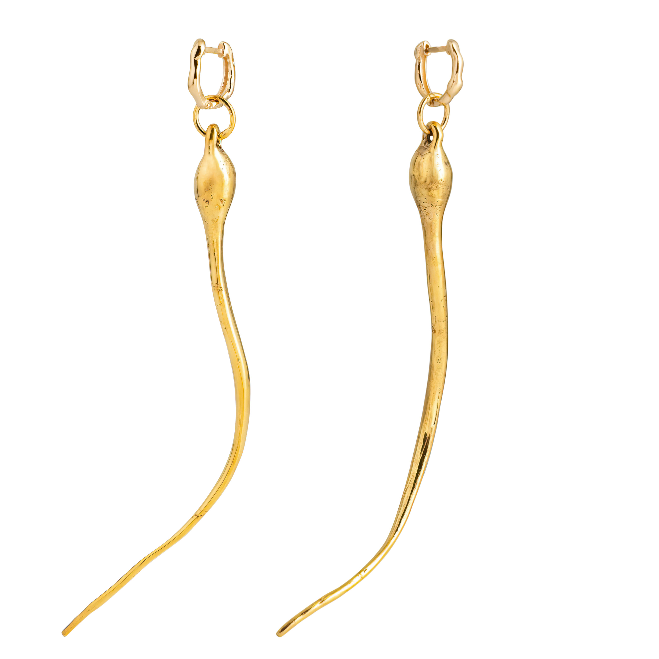 Gold-plated brass earrings (pair)