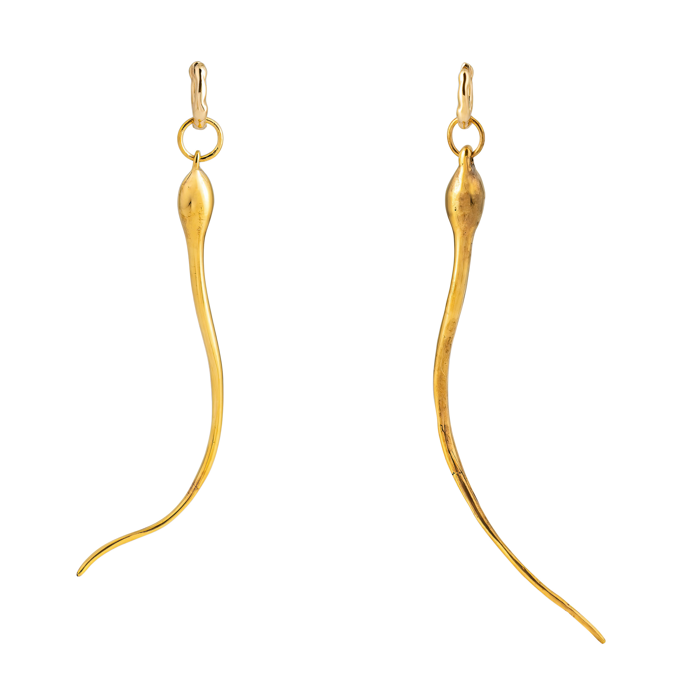 Gold-plated brass earrings (pair)
