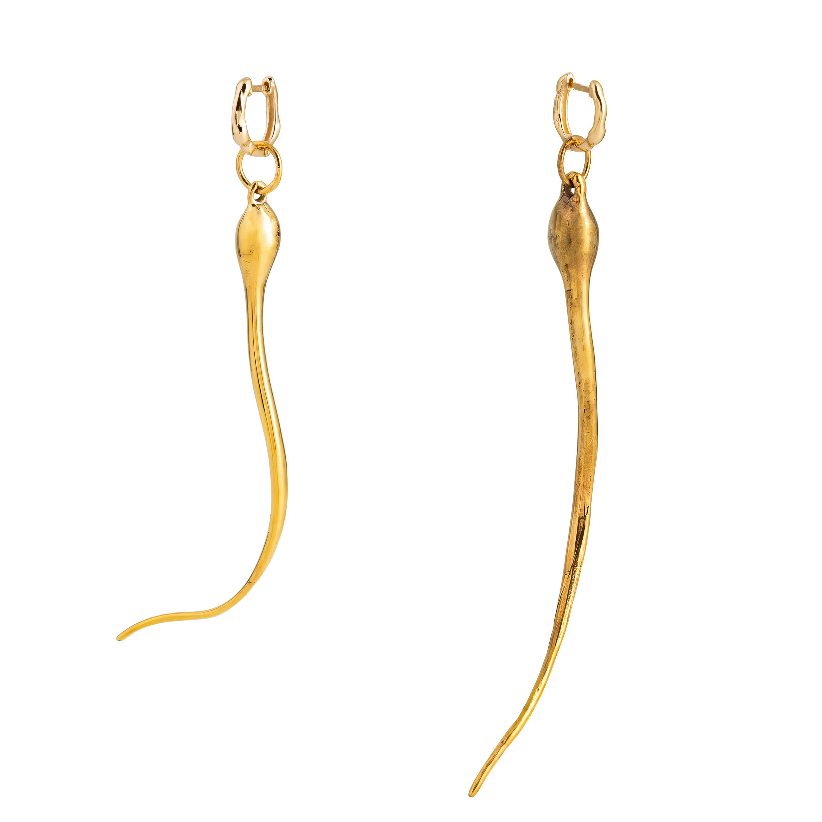 Gold-plated brass earrings (pair)