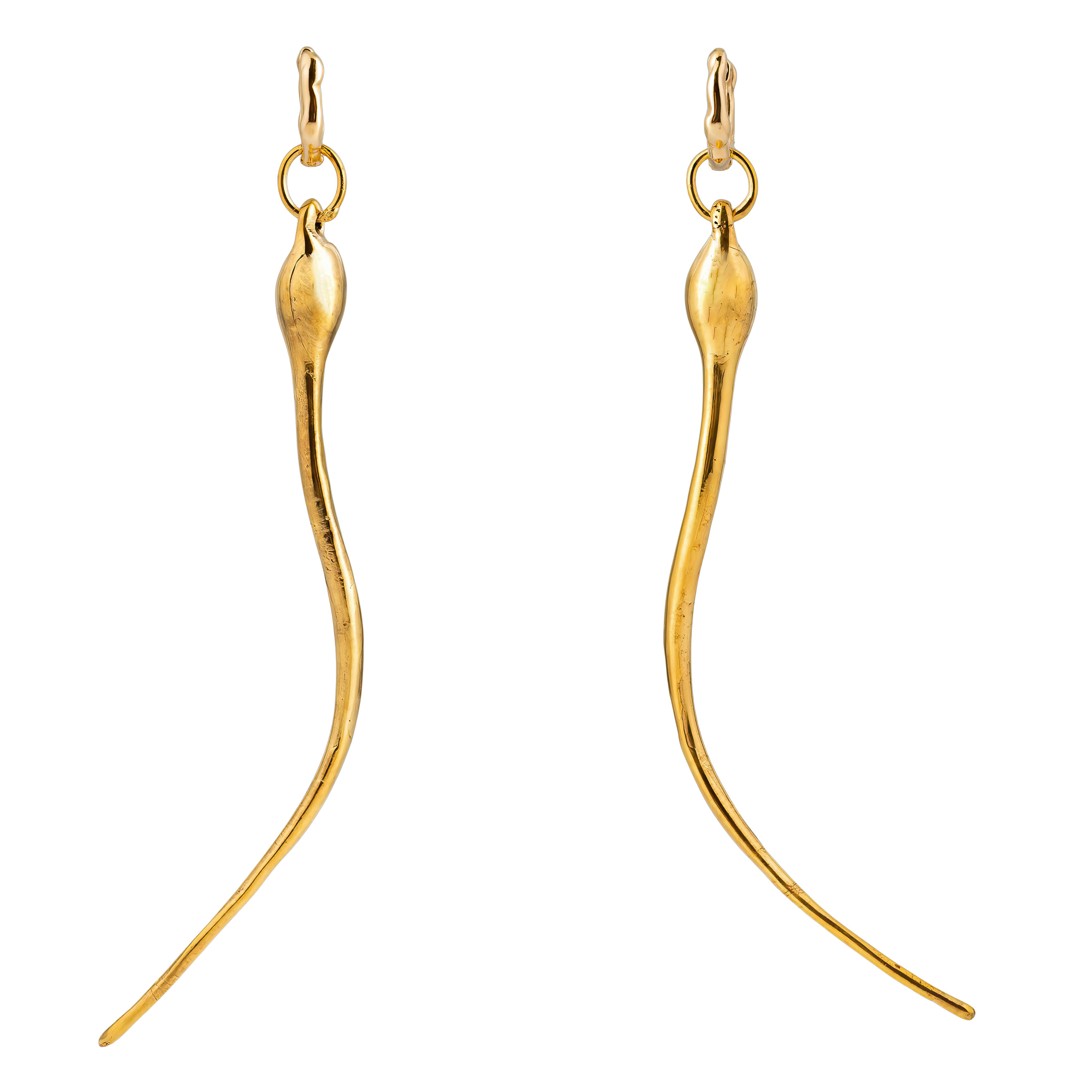 Gold-plated brass earrings (pair)