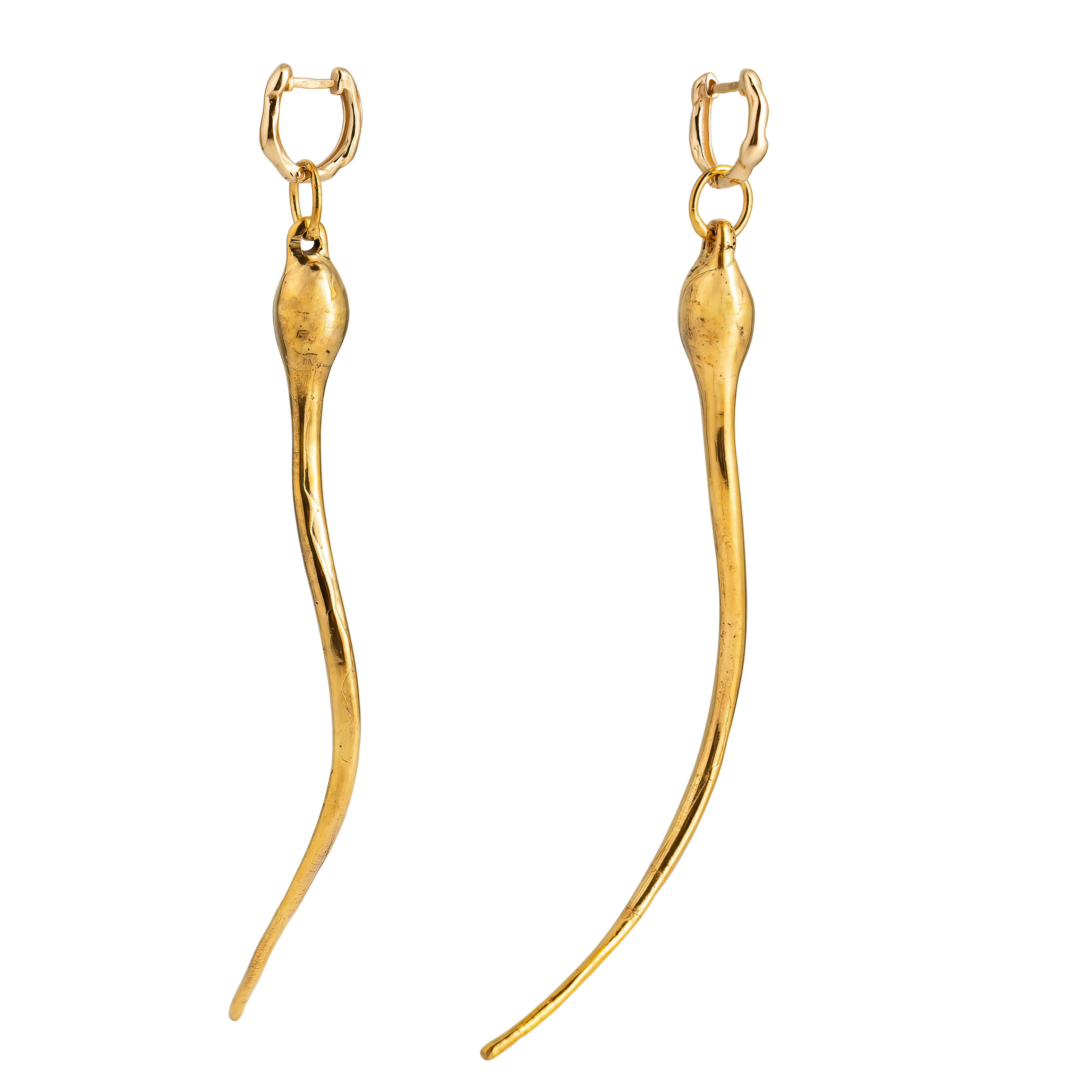 Gold-plated brass earrings (pair)