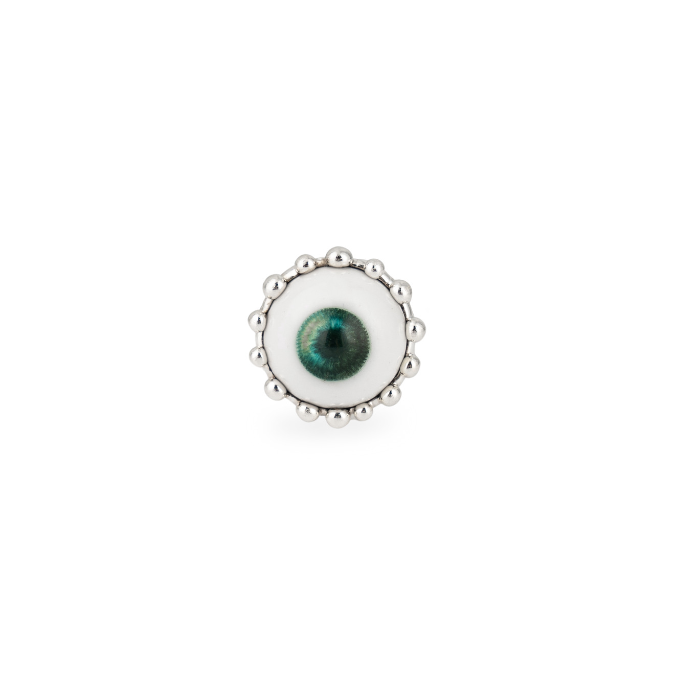 Poison Drop Lab Кольцо с зелёным глазом poison drop lab кольцо с кабошоном из дихроического синего стекла