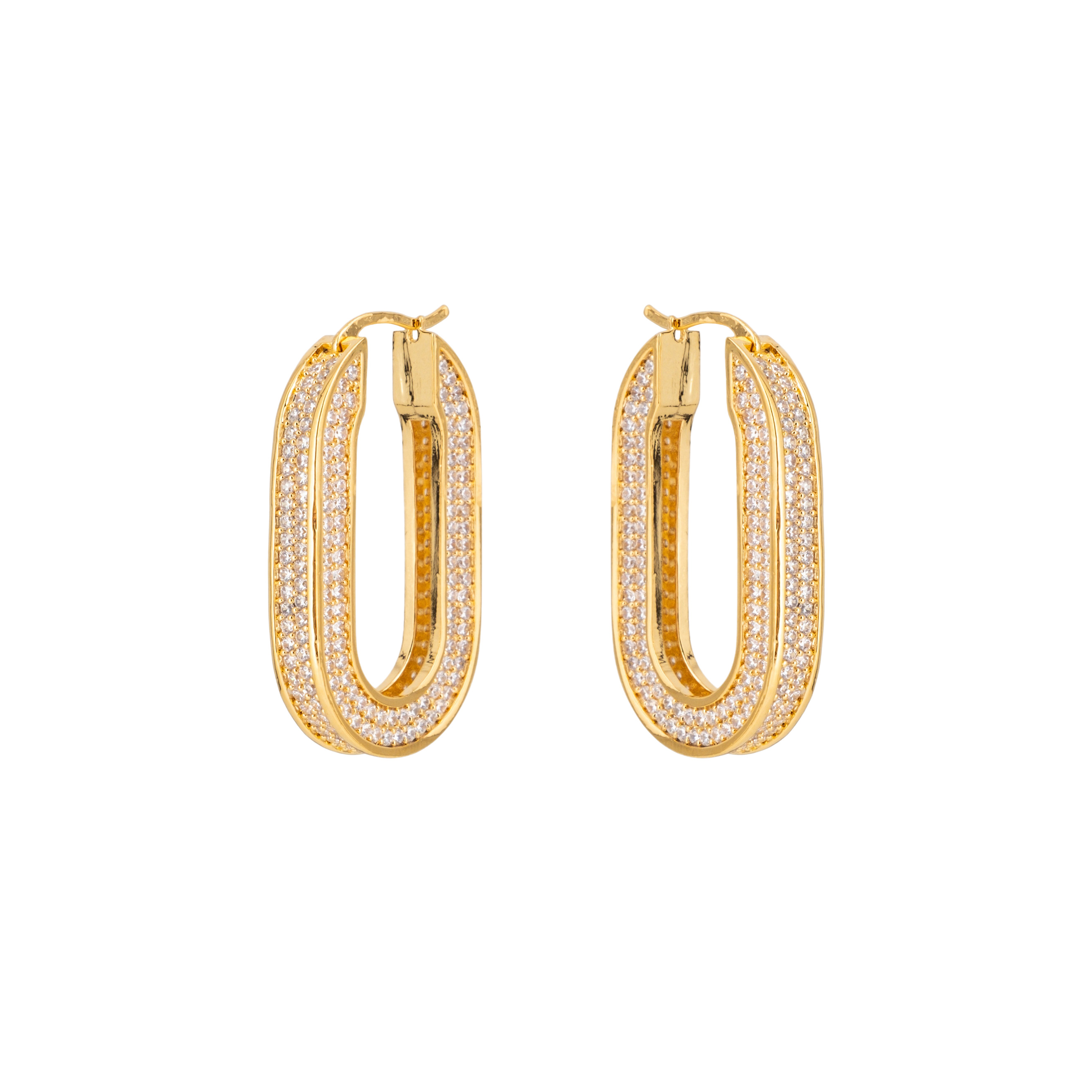 oval earrings with crystals