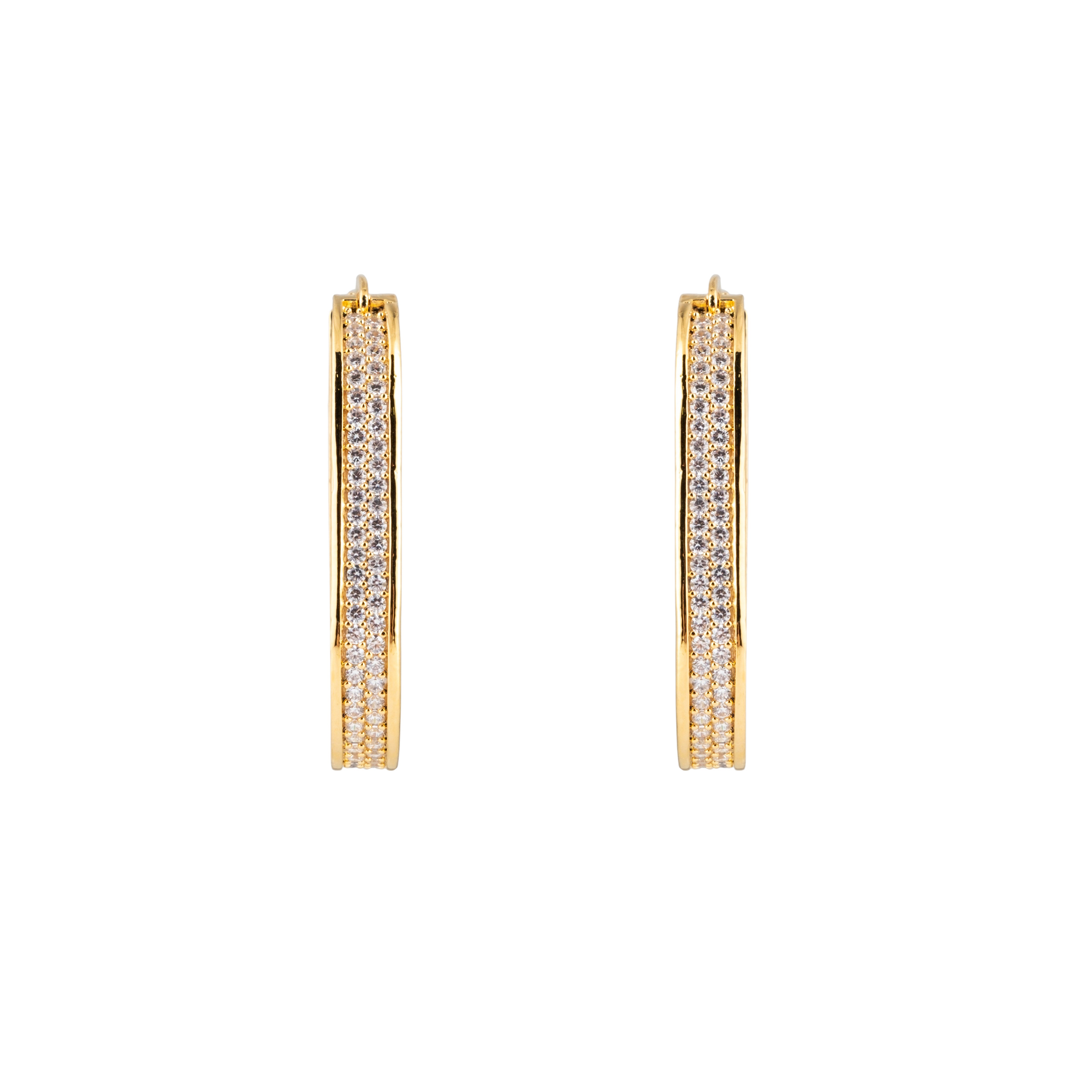 oval earrings with crystals