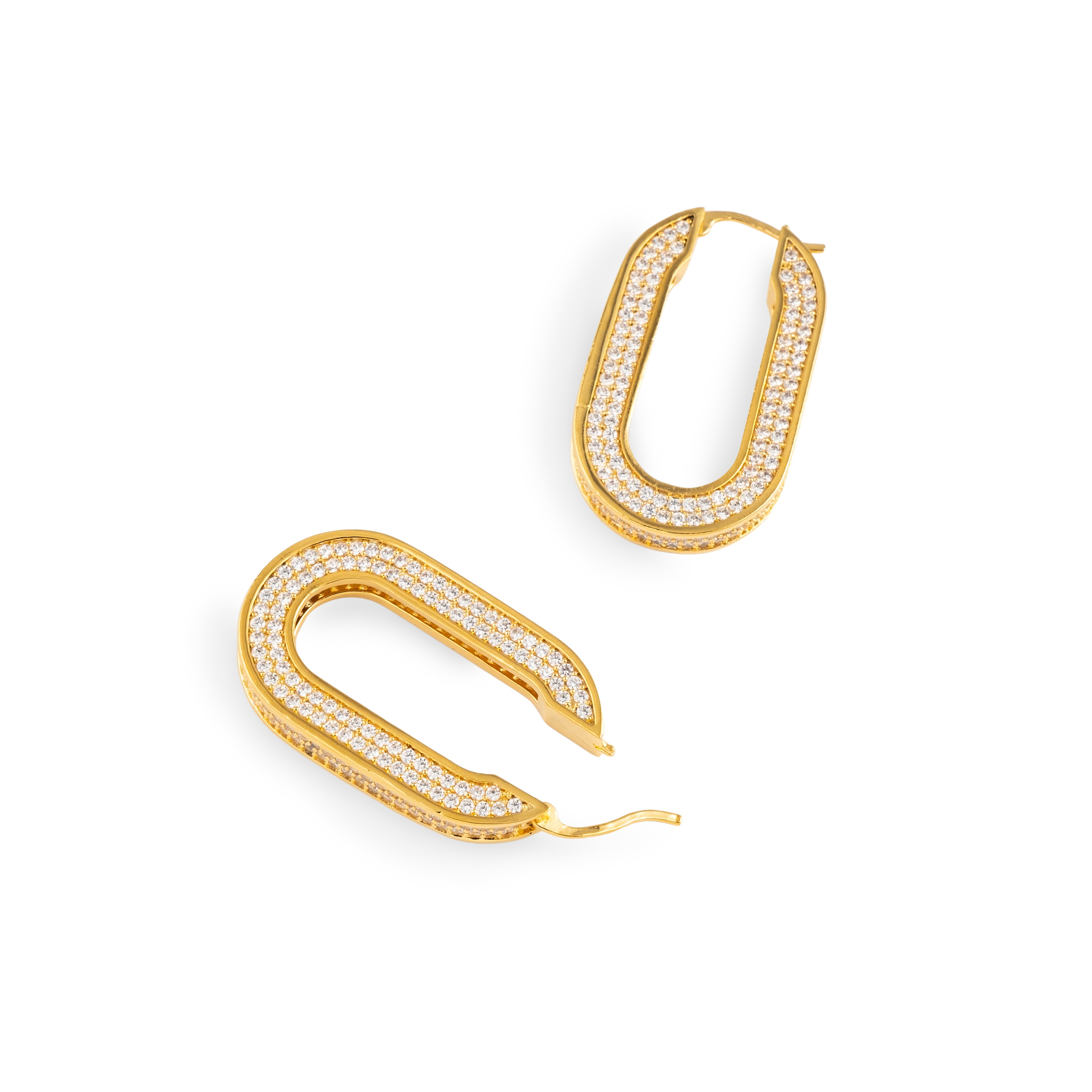 oval earrings with crystals