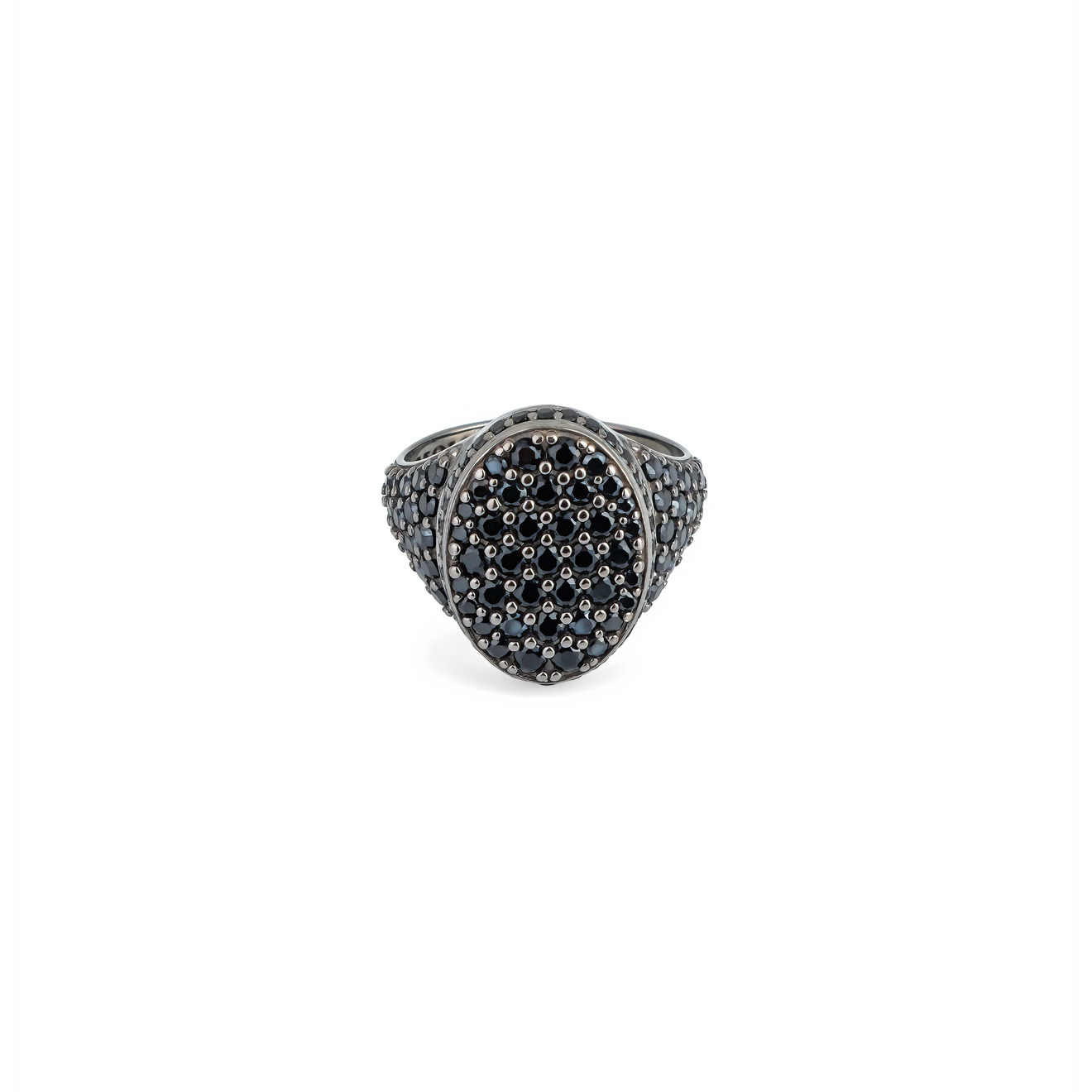 AMOVA Кольцо печатка из серебра с черными фианитами кольцо с ониксами фианитами и кварцами из серебра