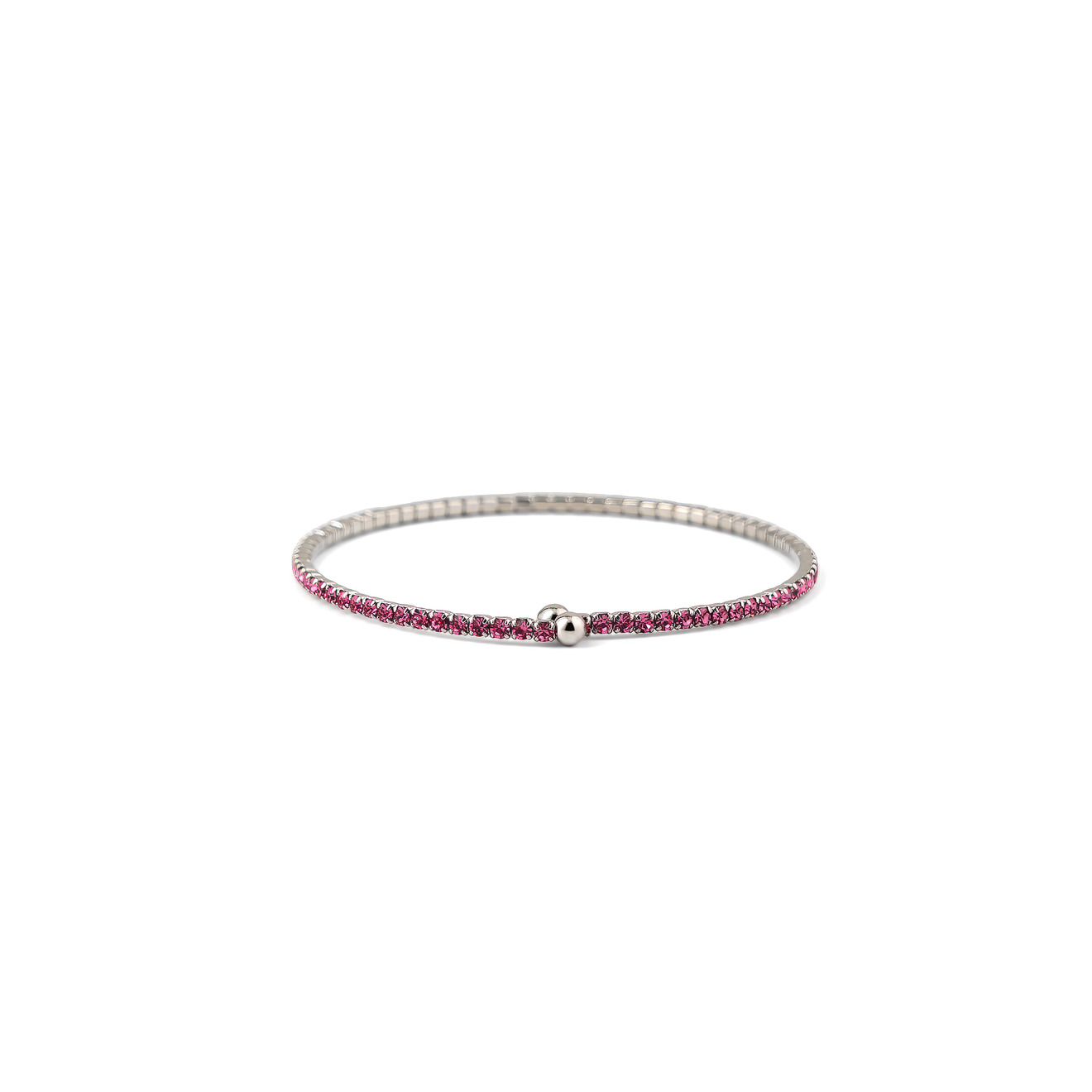 Herald Percy Серебристый браслет с ярко-розовыми кристаллами marni браслет с розовыми объемными кубиками и кристаллами