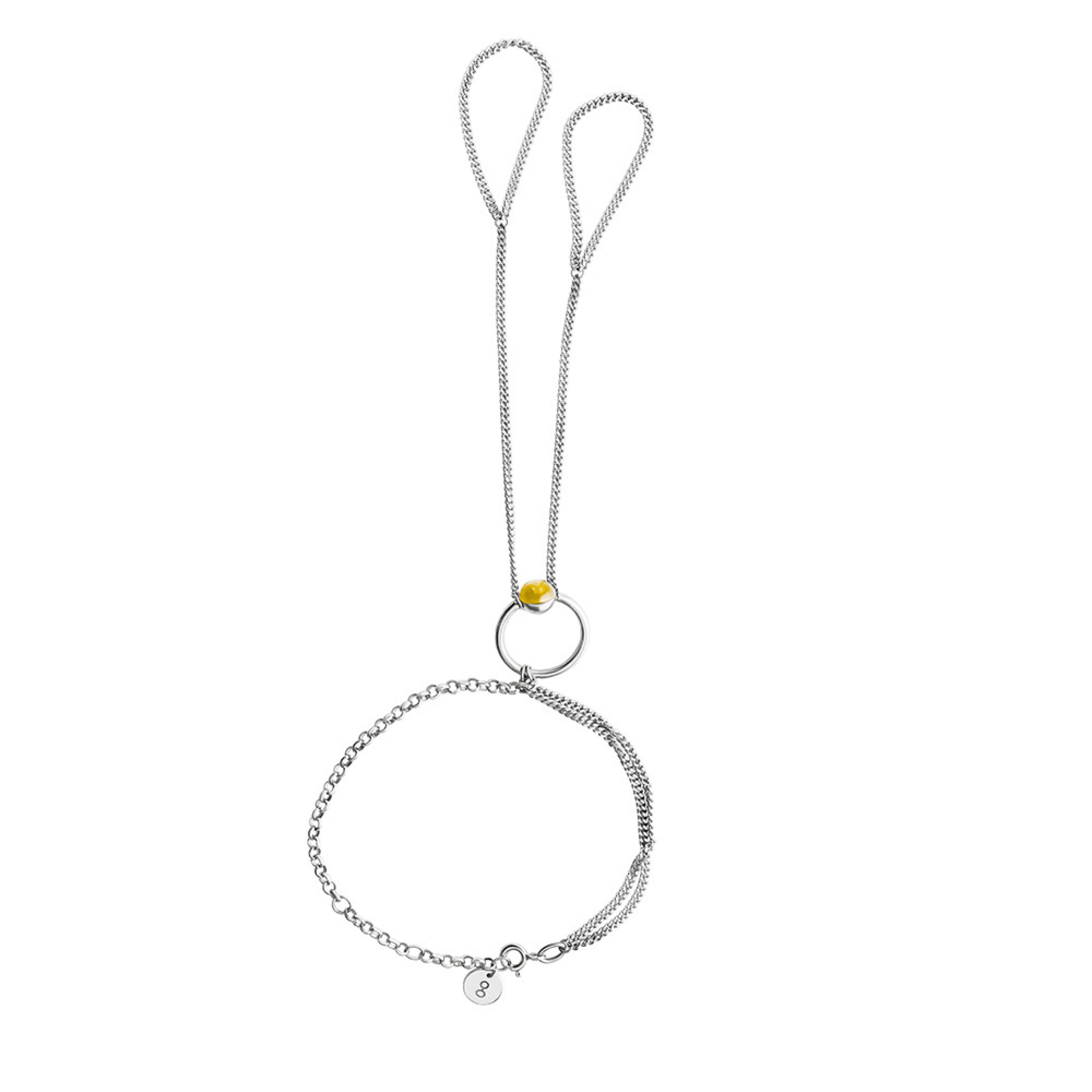 Palm bracelet with citrine piercing
