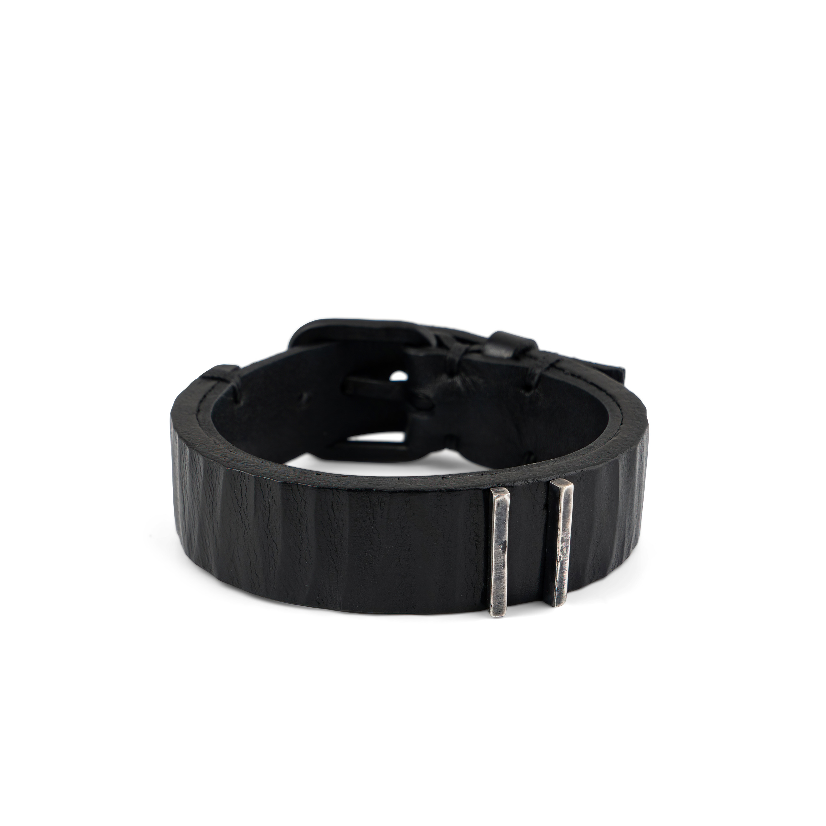 Fluted Custard Leather Bracelet