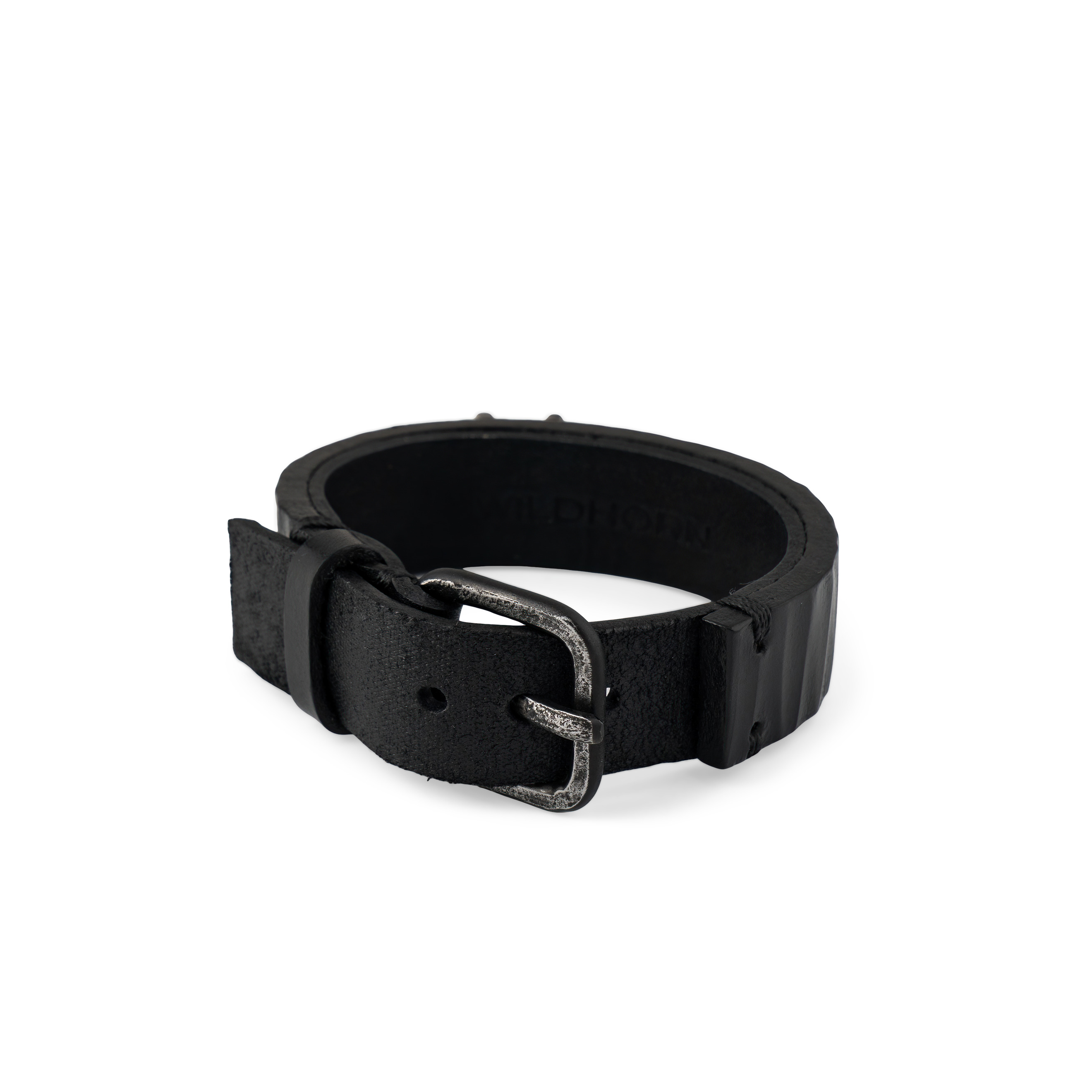 Fluted Custard Leather Bracelet