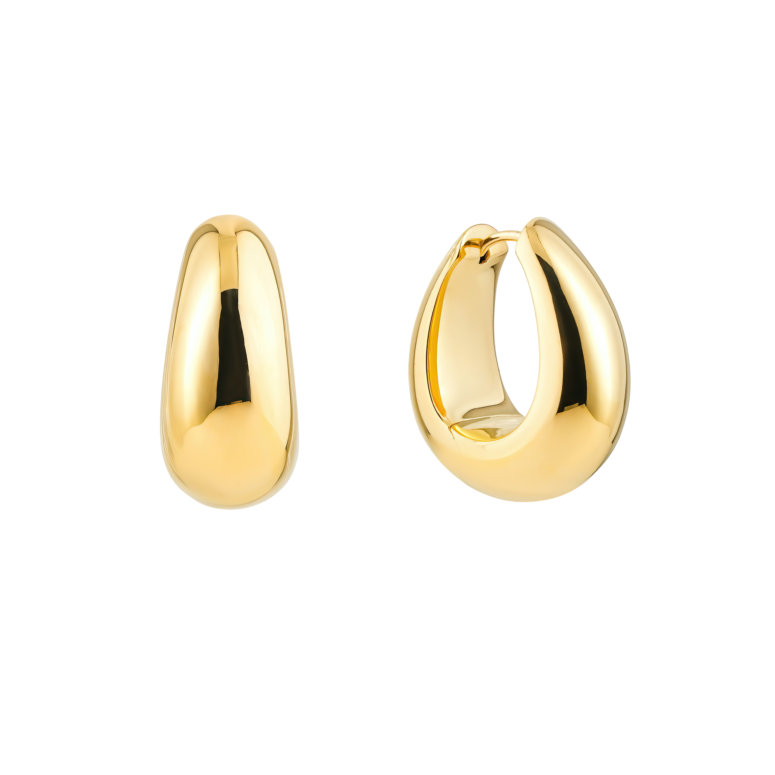 Large gold-plated silver Ice hoop earrings
