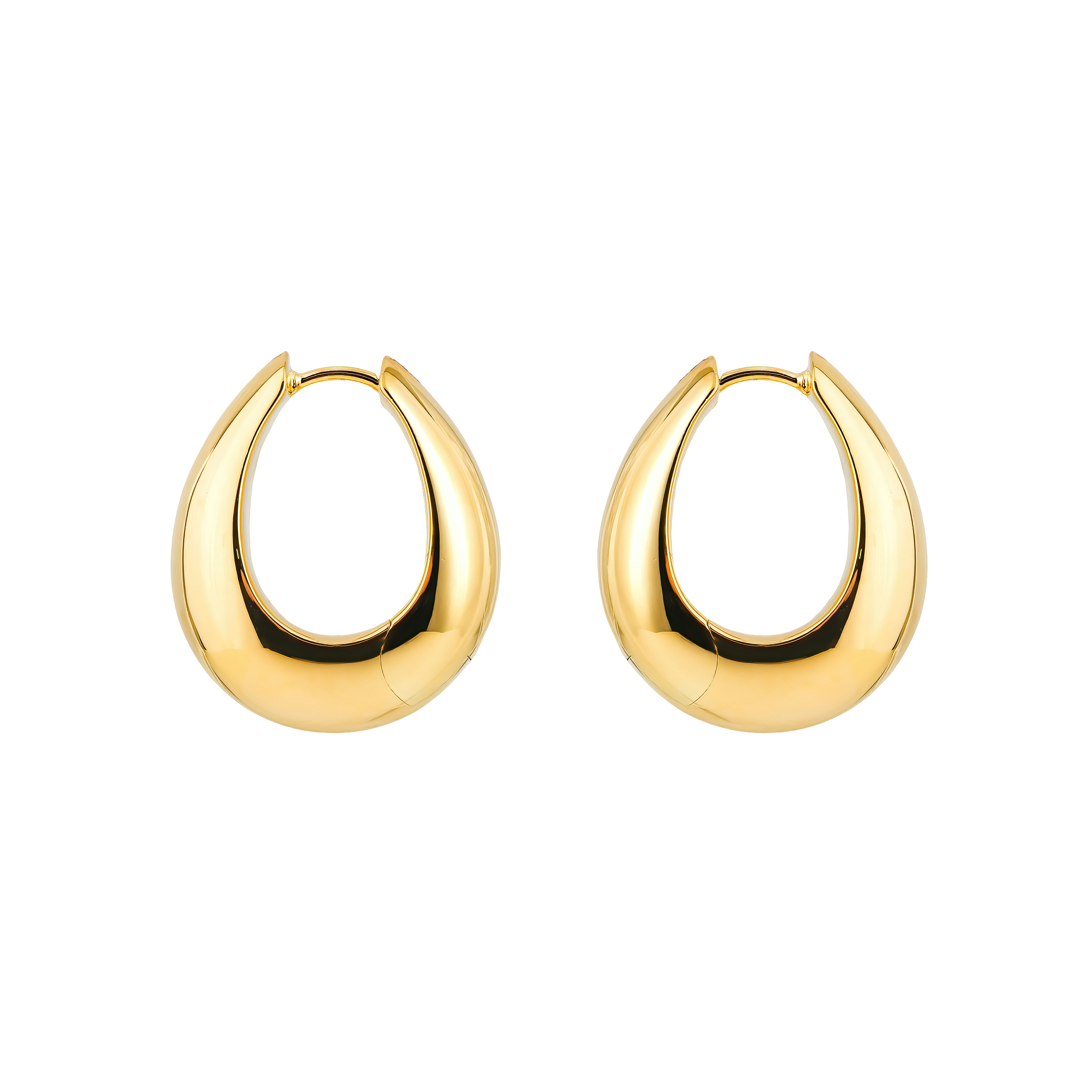 Large gold-plated silver Ice hoop earrings