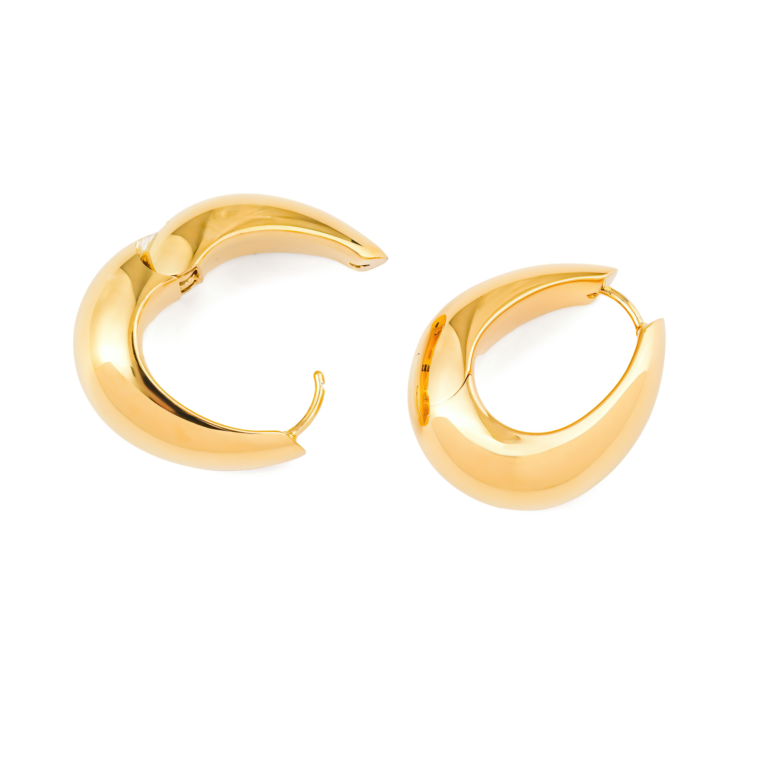 Large gold-plated silver Ice hoop earrings