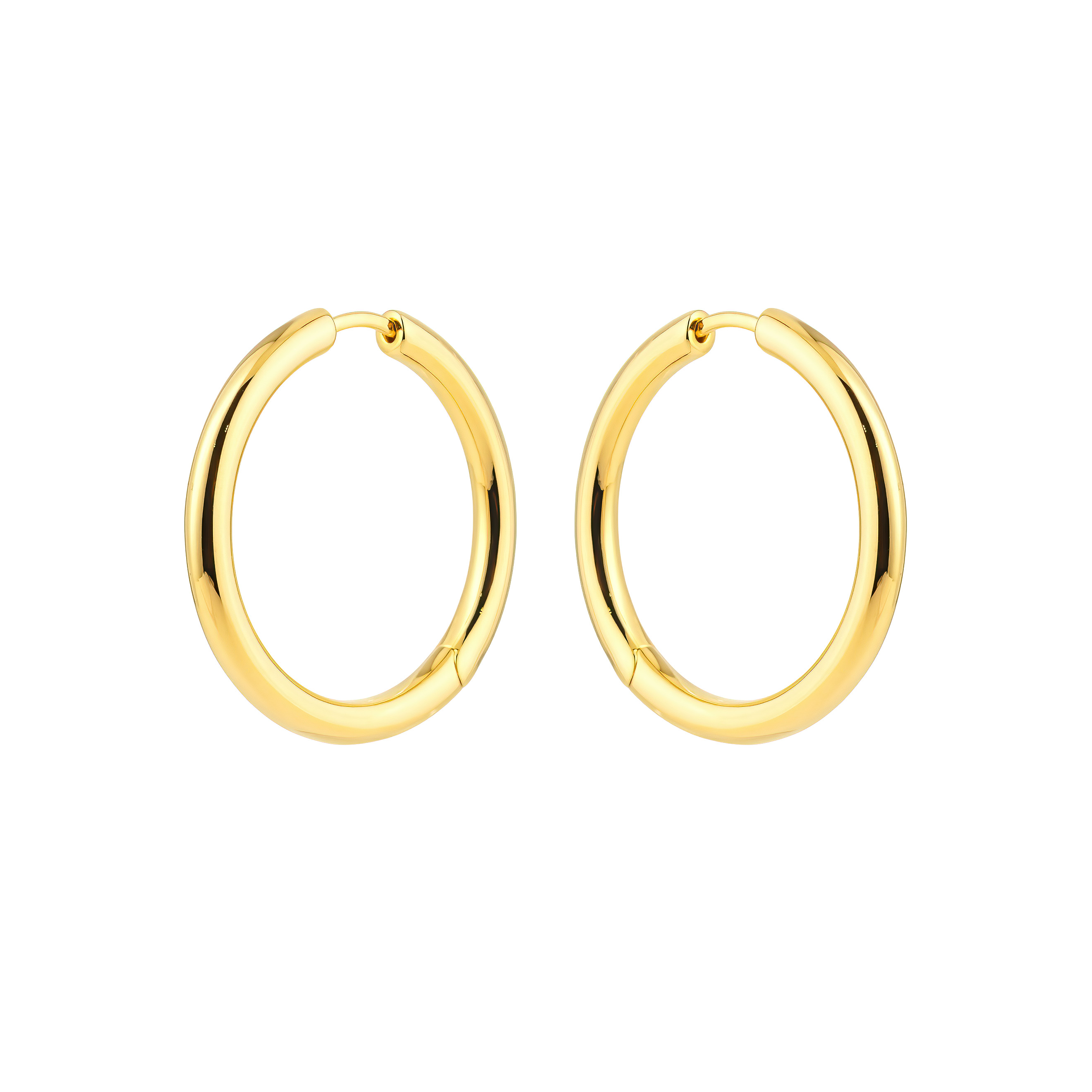 Classic large gold-plated silver hoop earrings