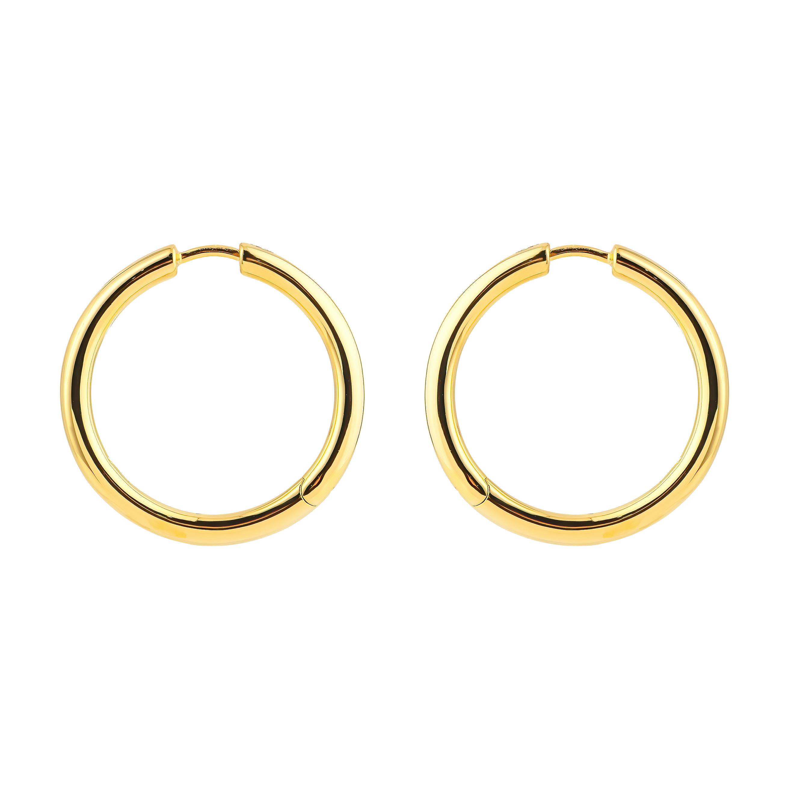 Classic large gold-plated silver hoop earrings