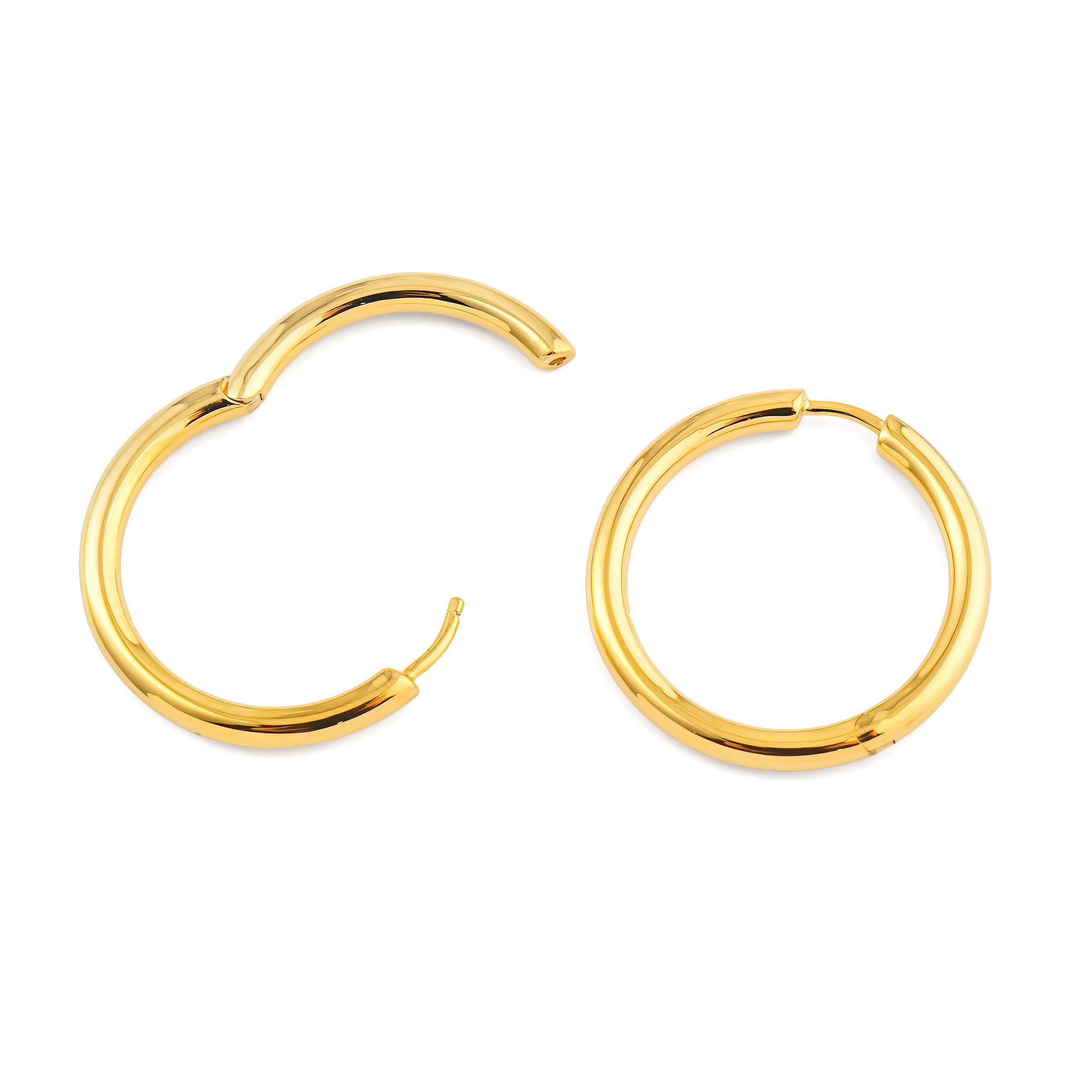 Classic large gold-plated silver hoop earrings
