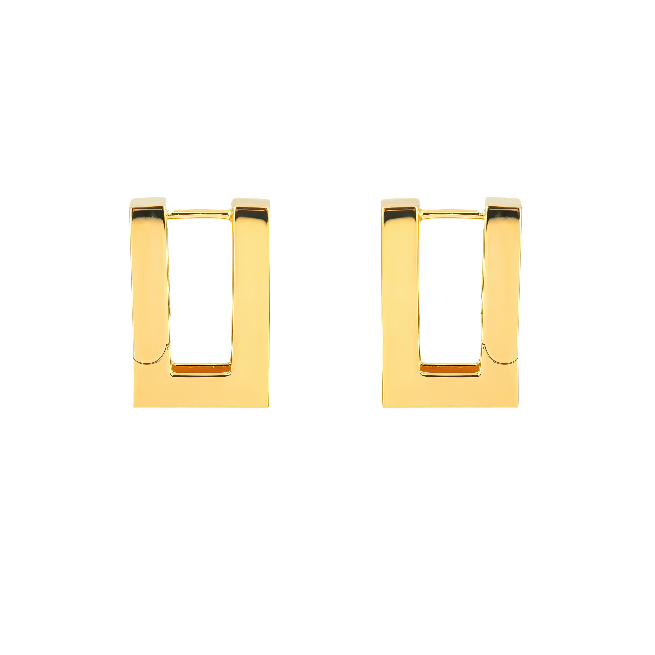 Позолоченные серебряные серьги Square Hoops
