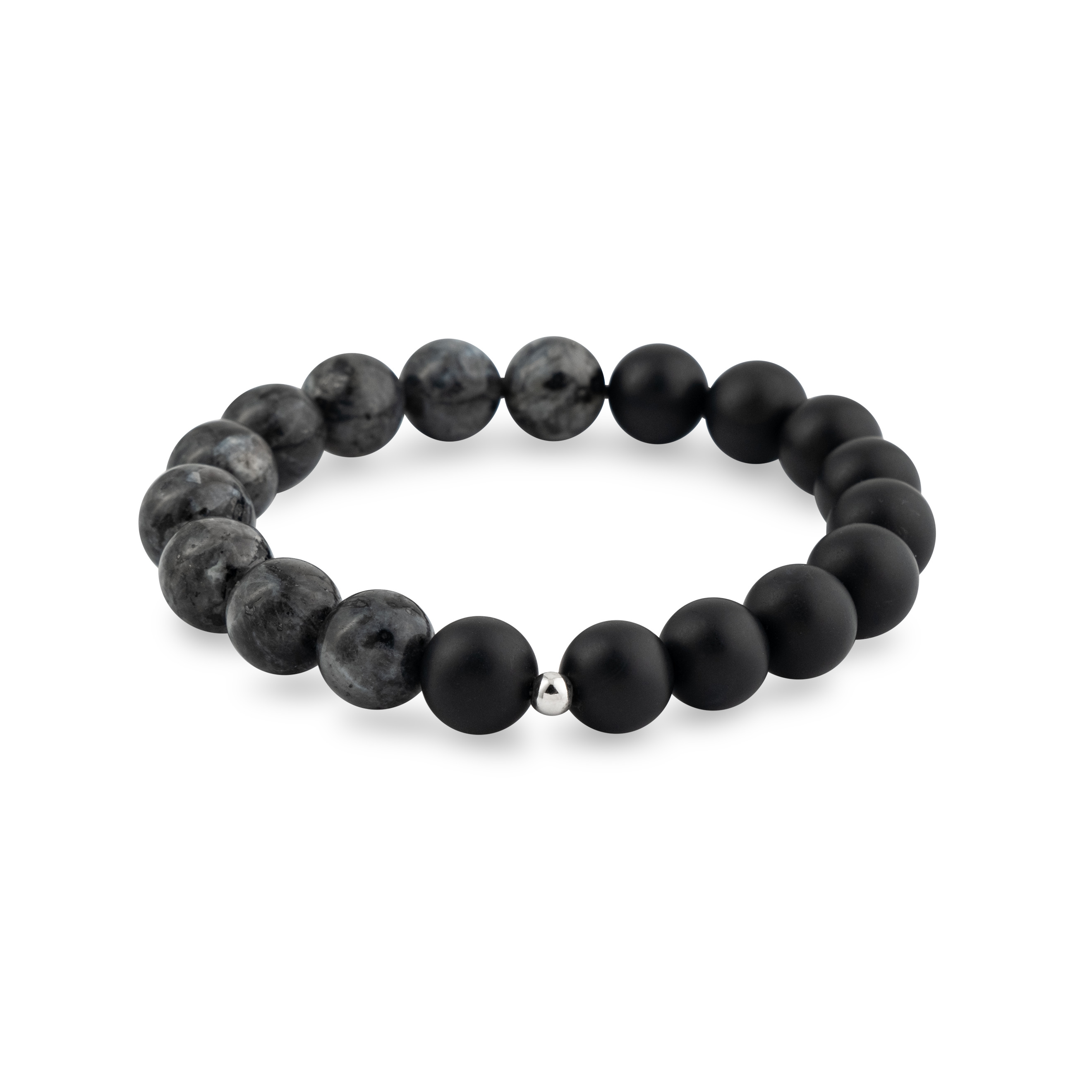 Bracelet made of agate and larvikite Ø10mm