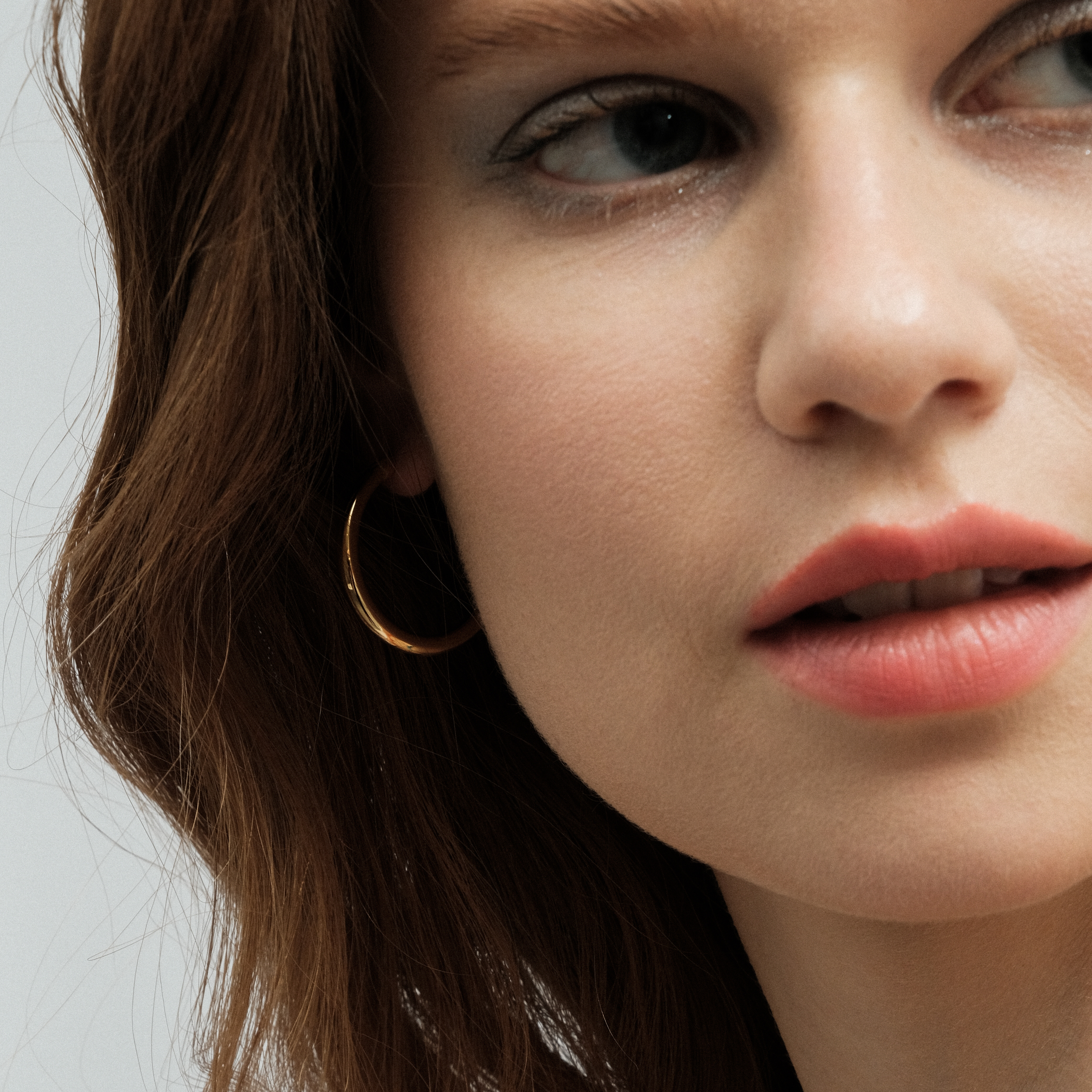 Classic large gold-plated silver hoop earrings