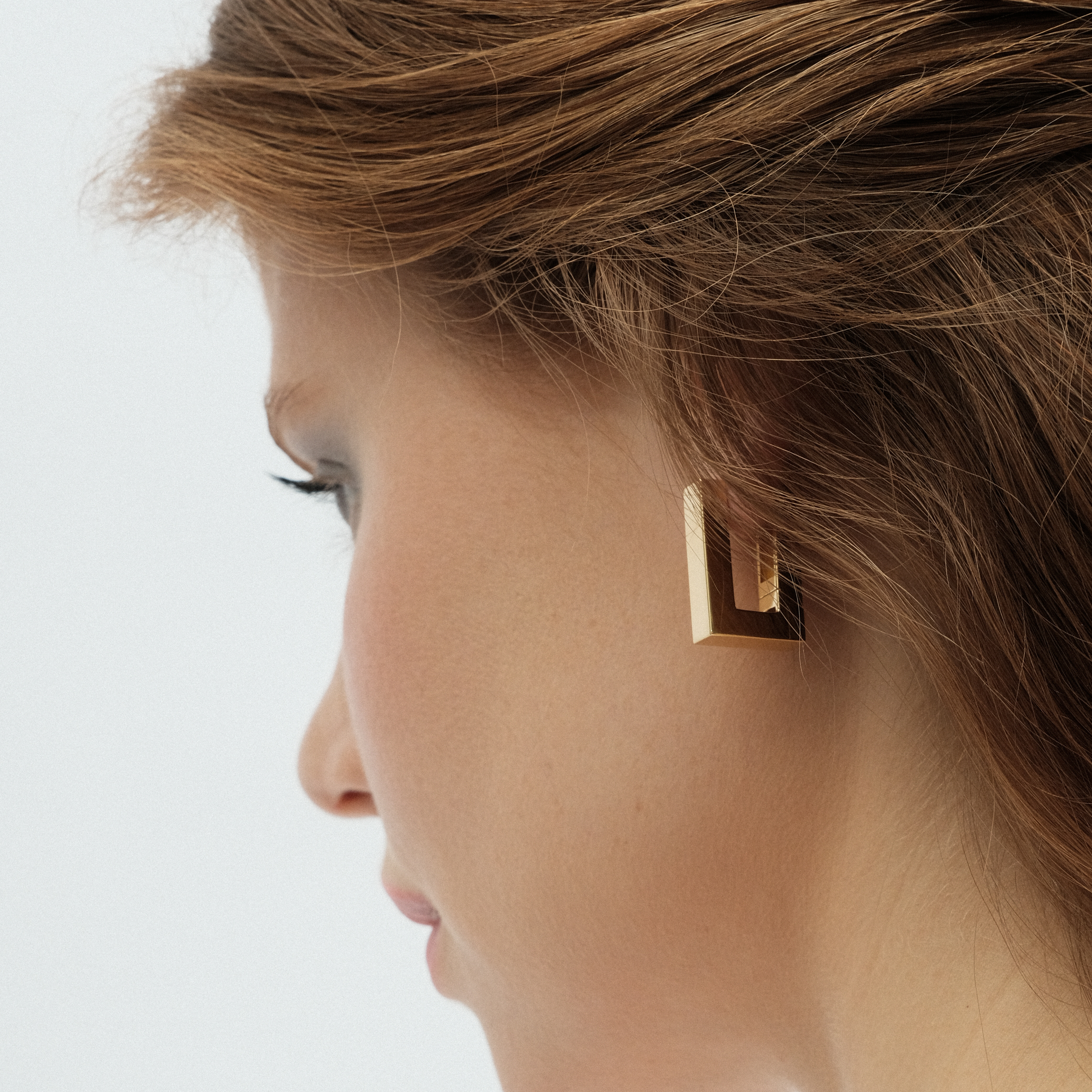 Позолоченные серебряные серьги Square Hoops