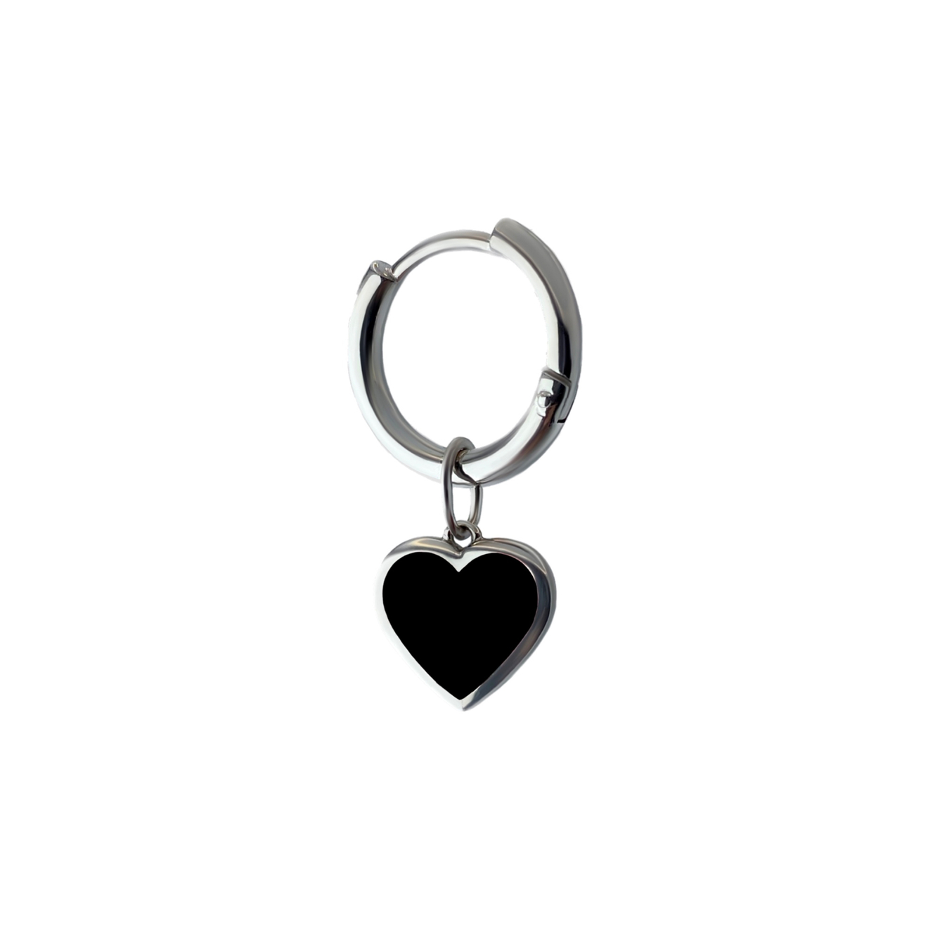 Moonswoon Моносерьга из серебра «Сердце черное» moonswoon биколорное кольцо двойное сердце