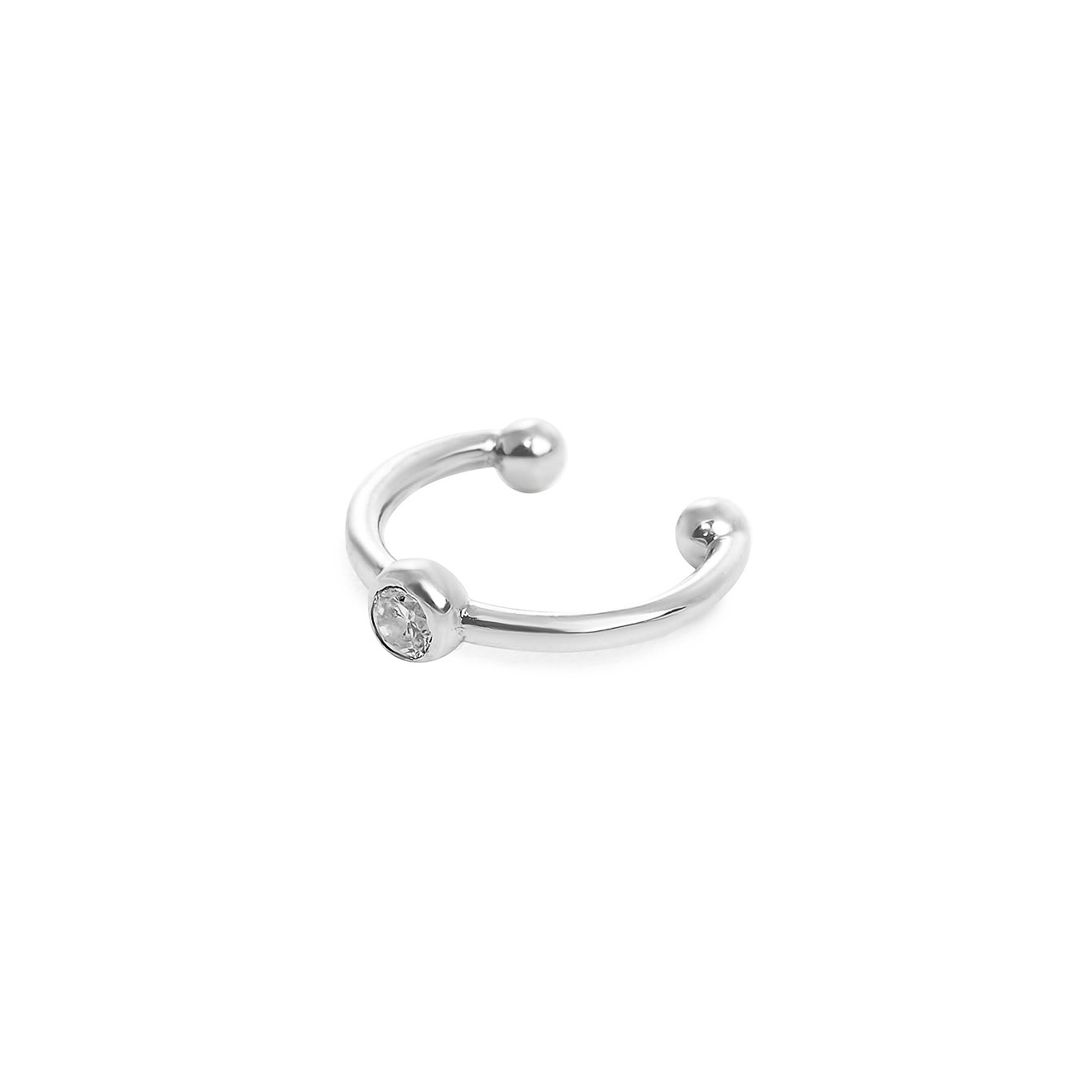 Серебряный кафф «Bead» с цирконием