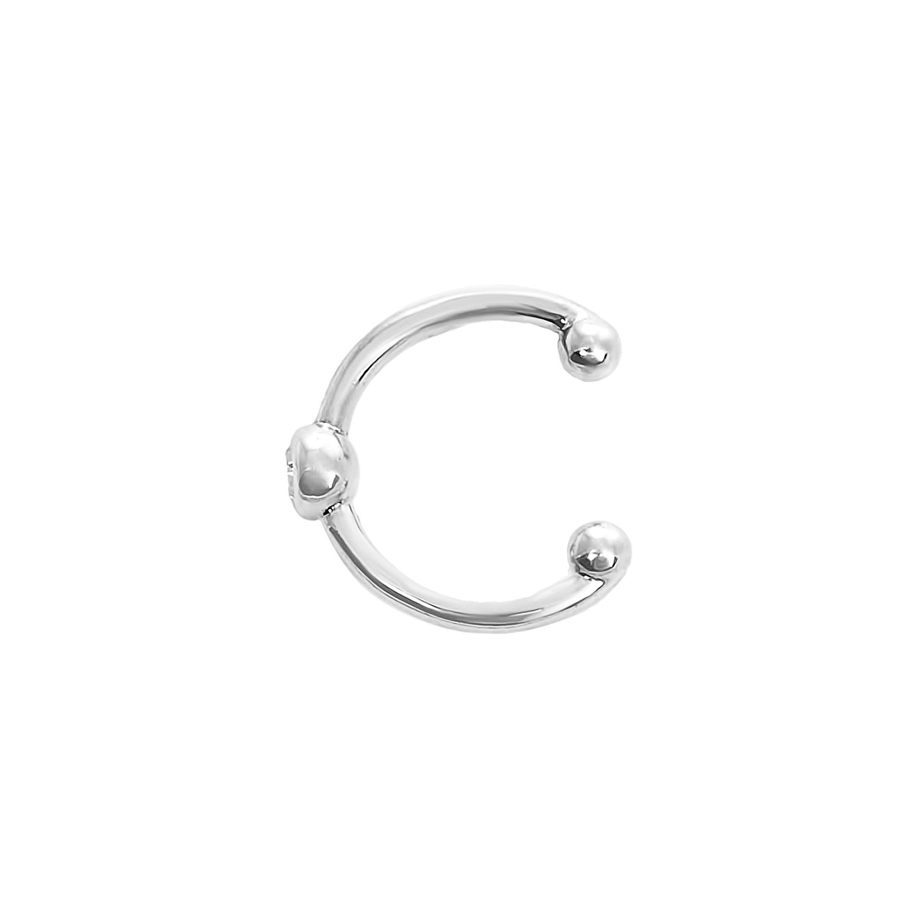 Серебряный кафф «Bead» с цирконием