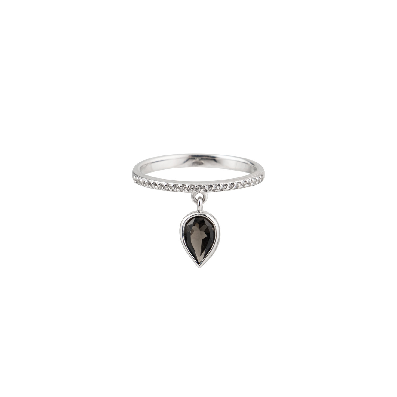 Secrets Кольцо-дорожка из серебра с каплей дымчатого топаза secrets кольцо из серебра с каплей граната