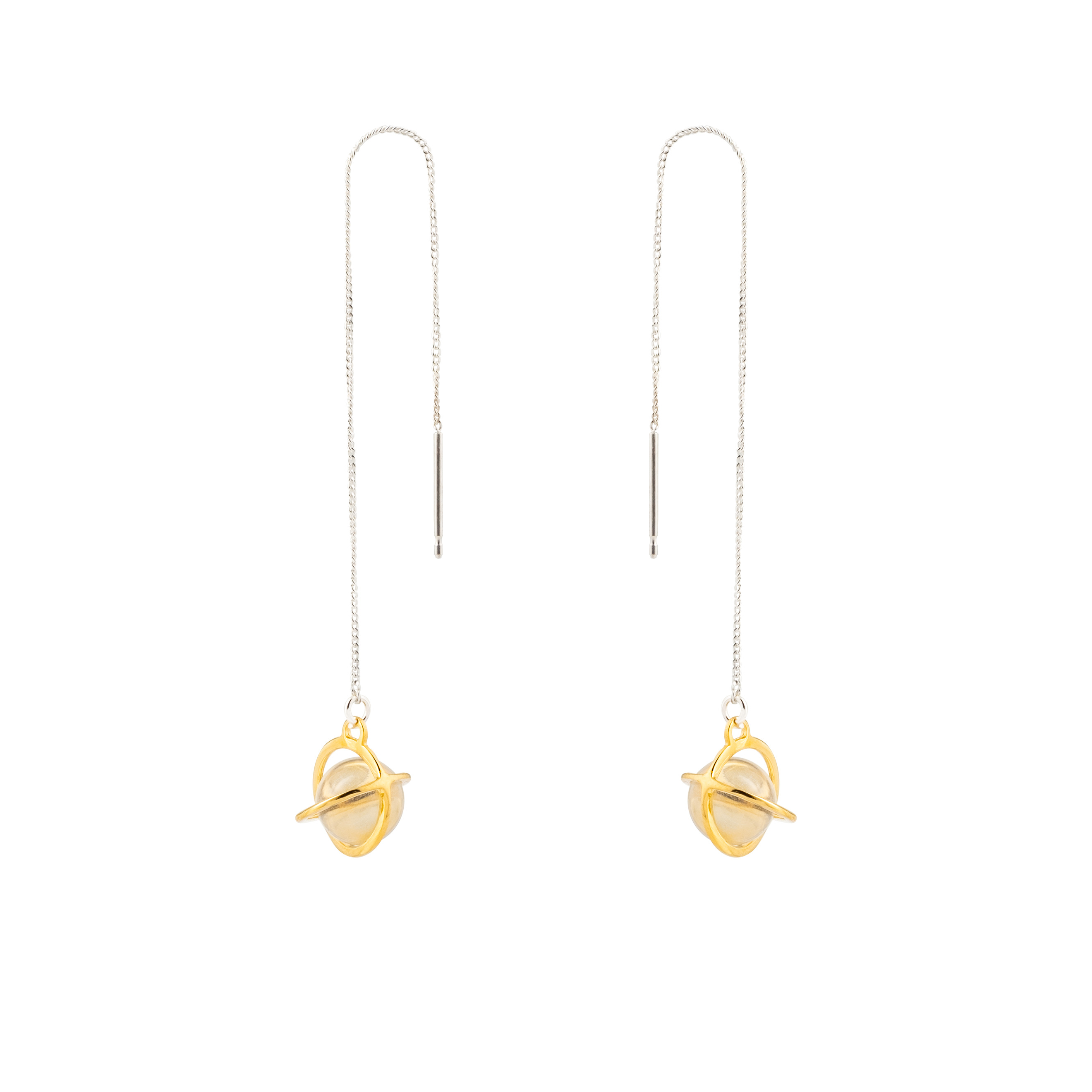 MEDIUM ORBIT silver earrings with crystals