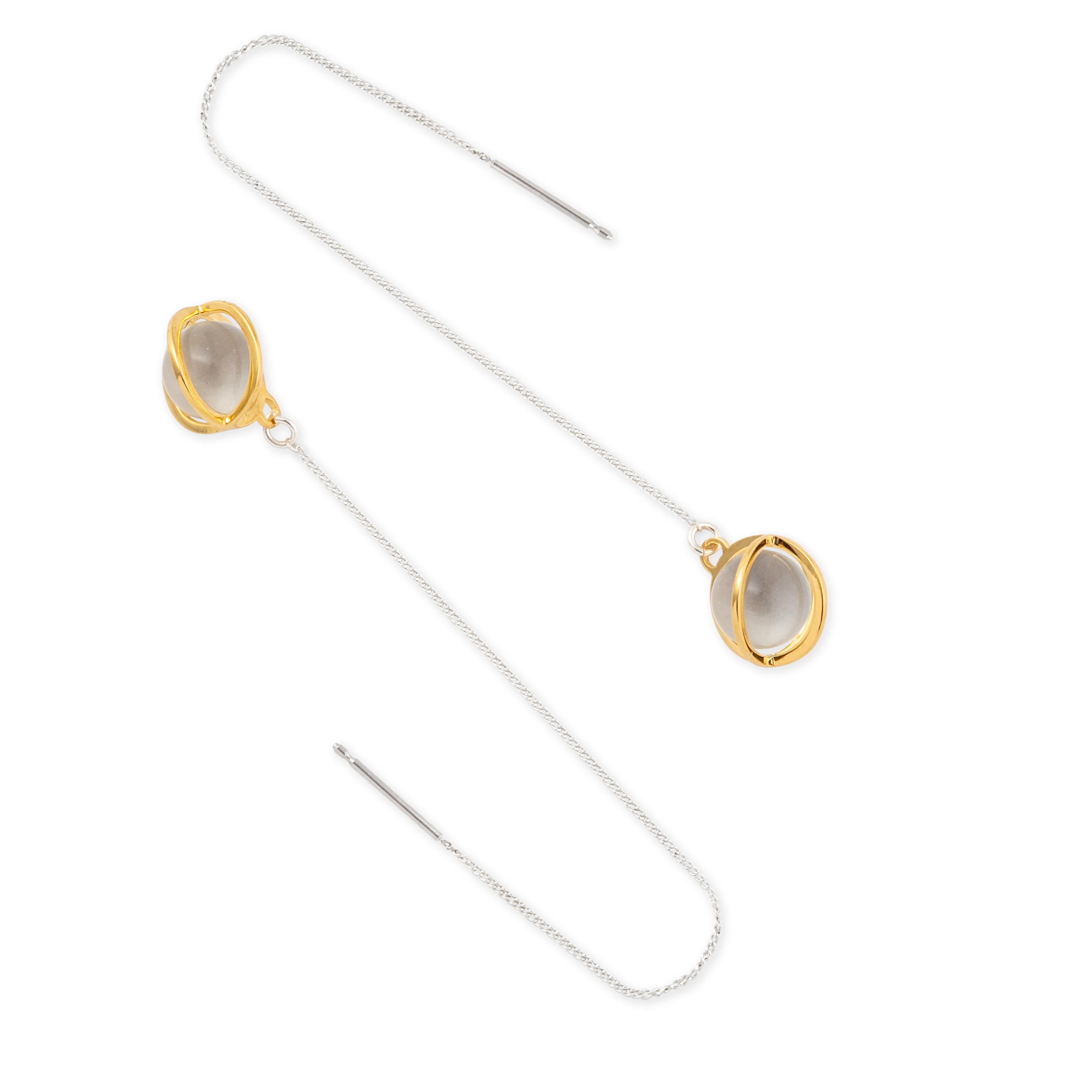 MEDIUM ORBIT silver earrings with crystals