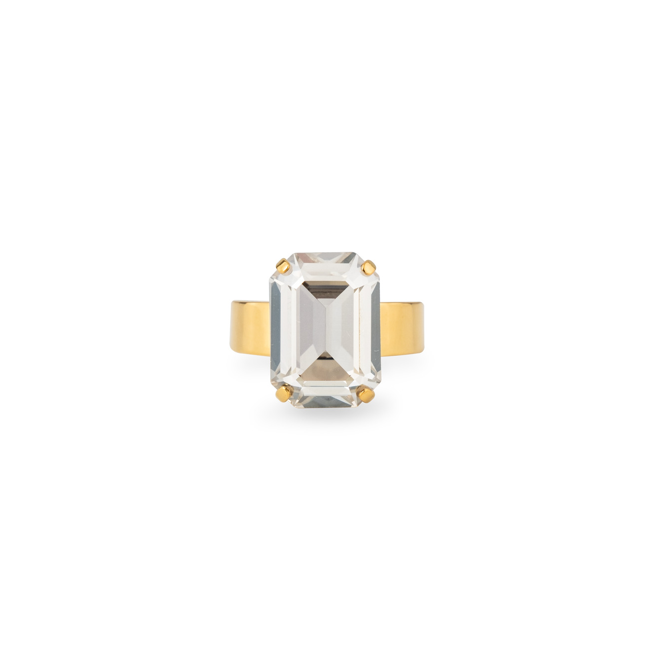 Phenomenal Studio Позолоченное кольцо с регулируемым размером Octagon Gold phenomenal studio позолоченное кольцо wave ring с кристаллами