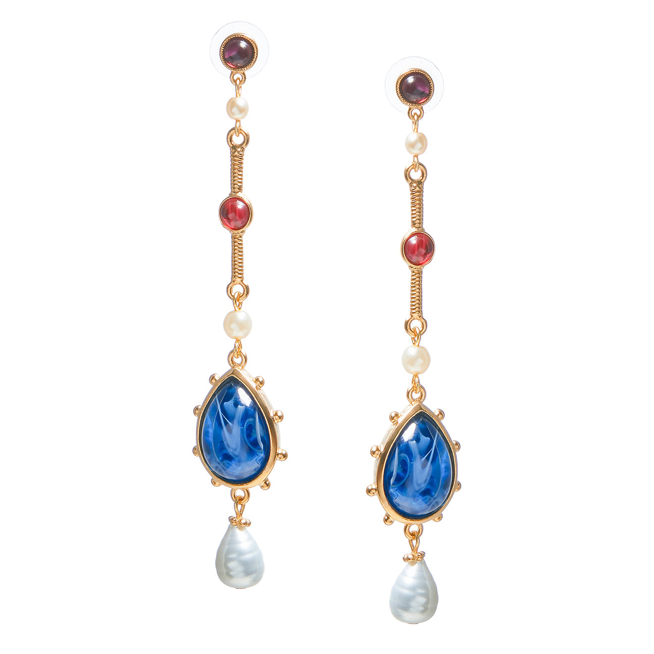 earrings with pearls and crystals