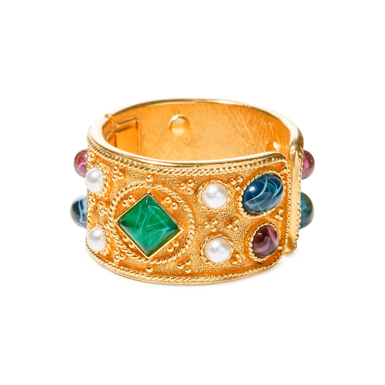 bracelet with malachite, agate and pearls