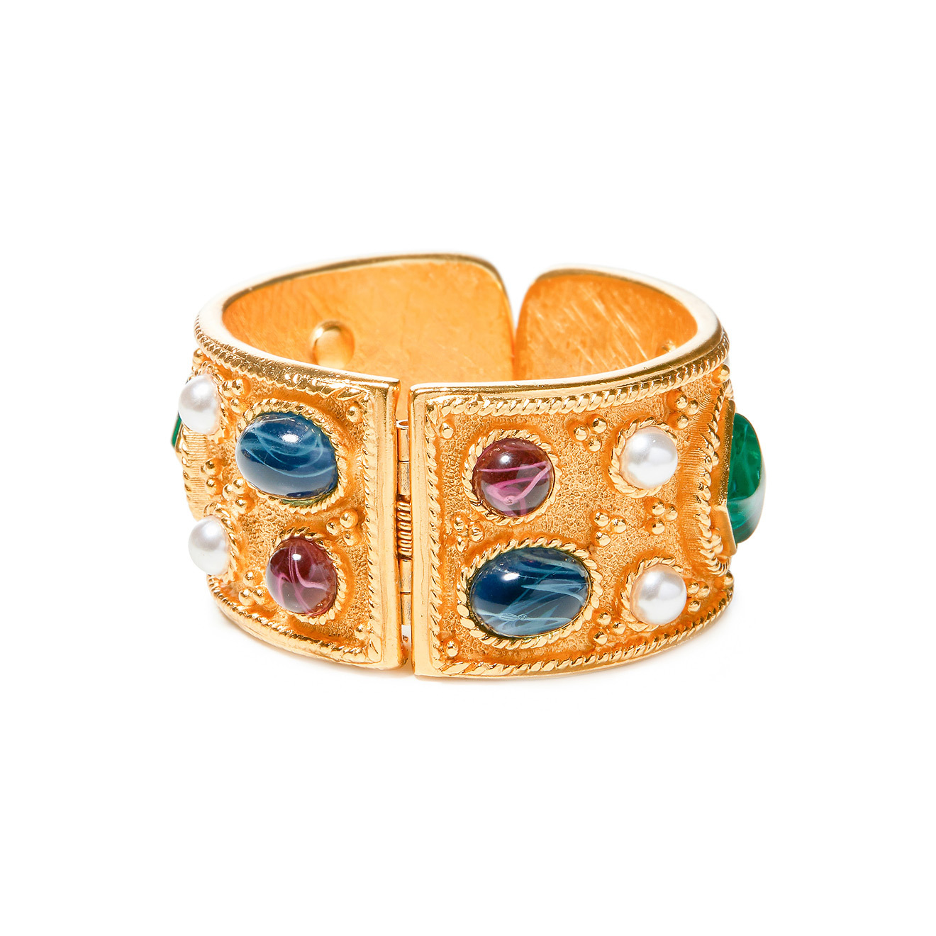bracelet with malachite, agate and pearls