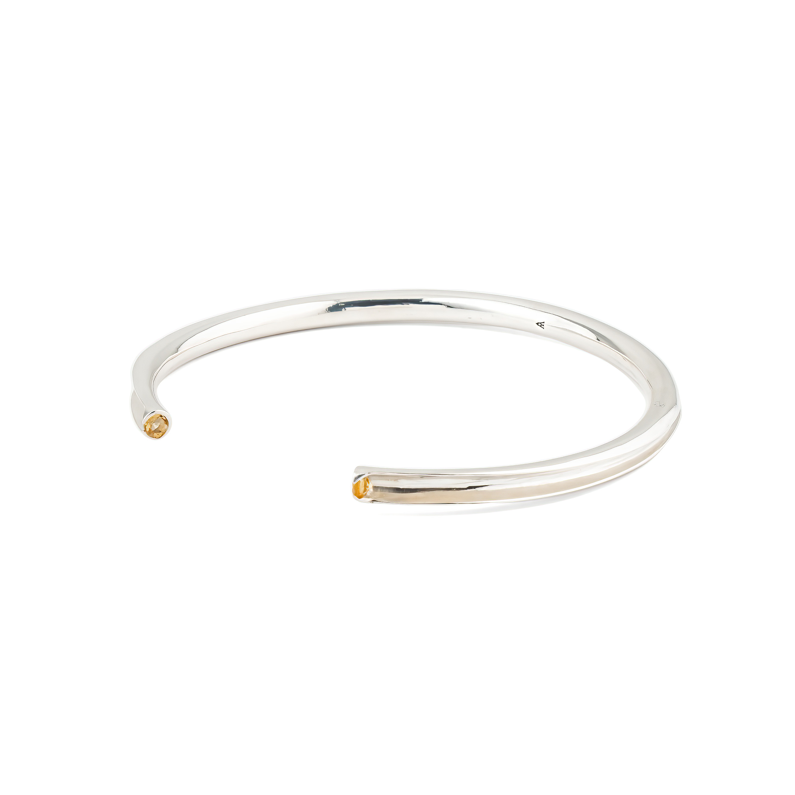 Silver bracelet with citrine