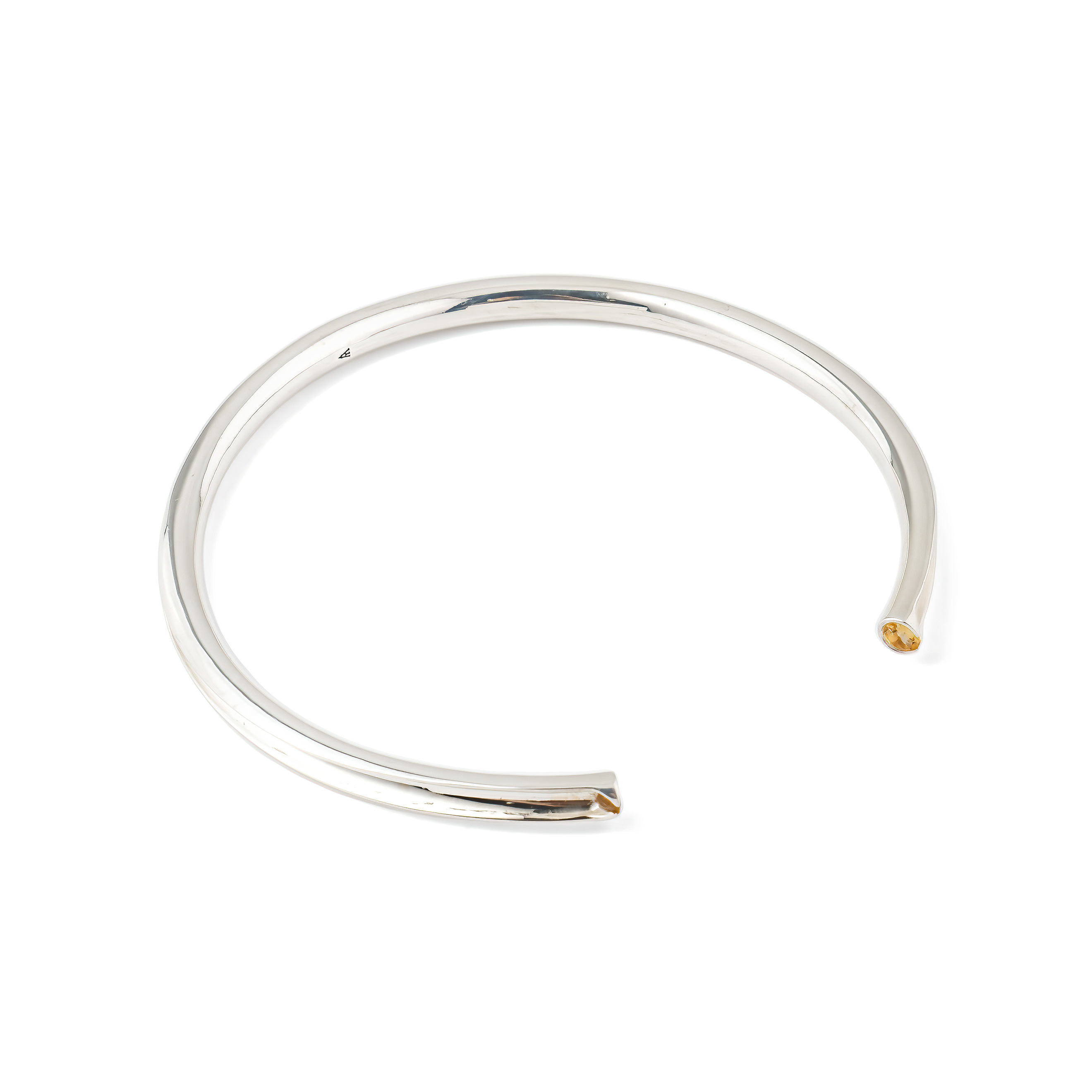 Silver bracelet with citrine