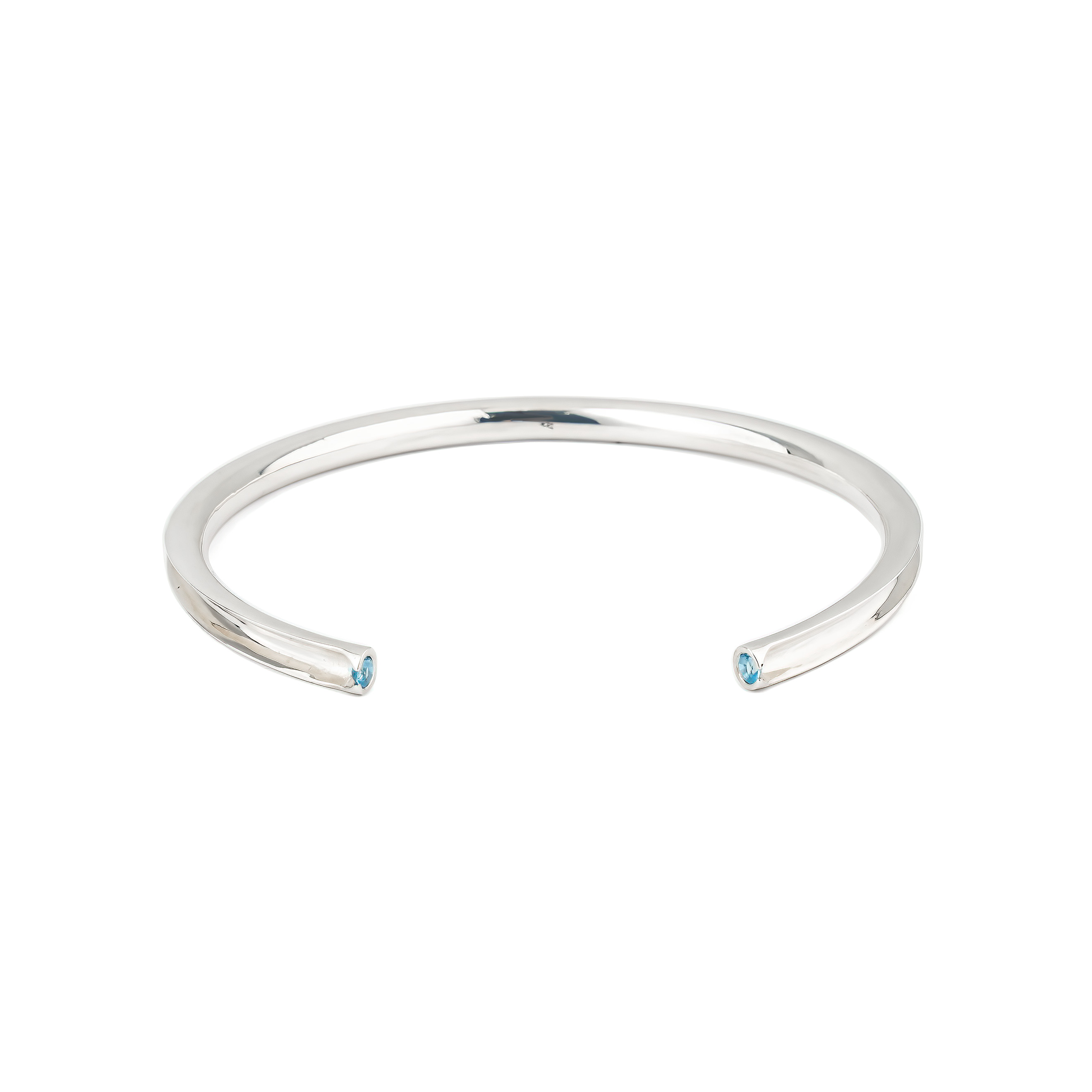 Silver bracelet with topaz