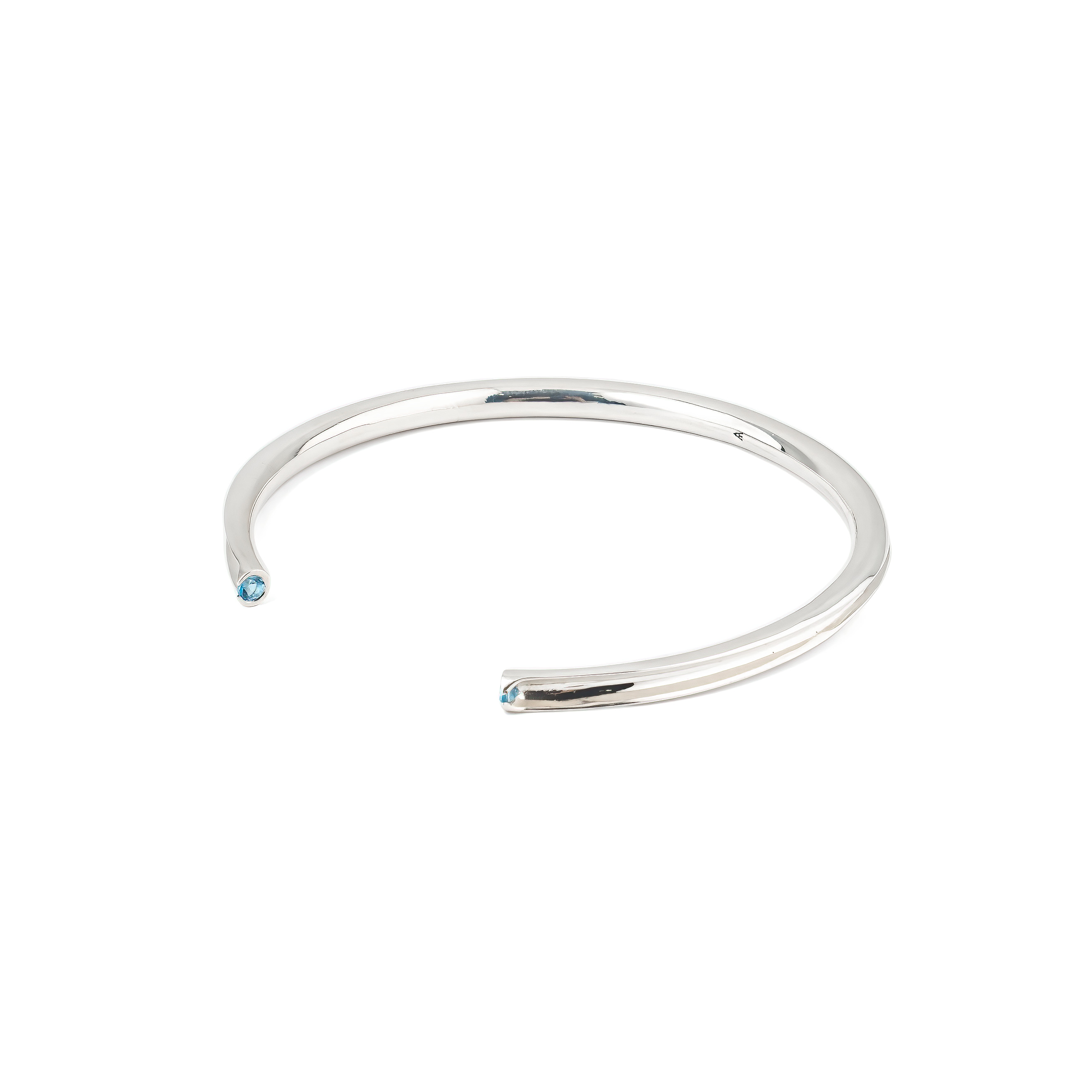 Silver bracelet with topaz