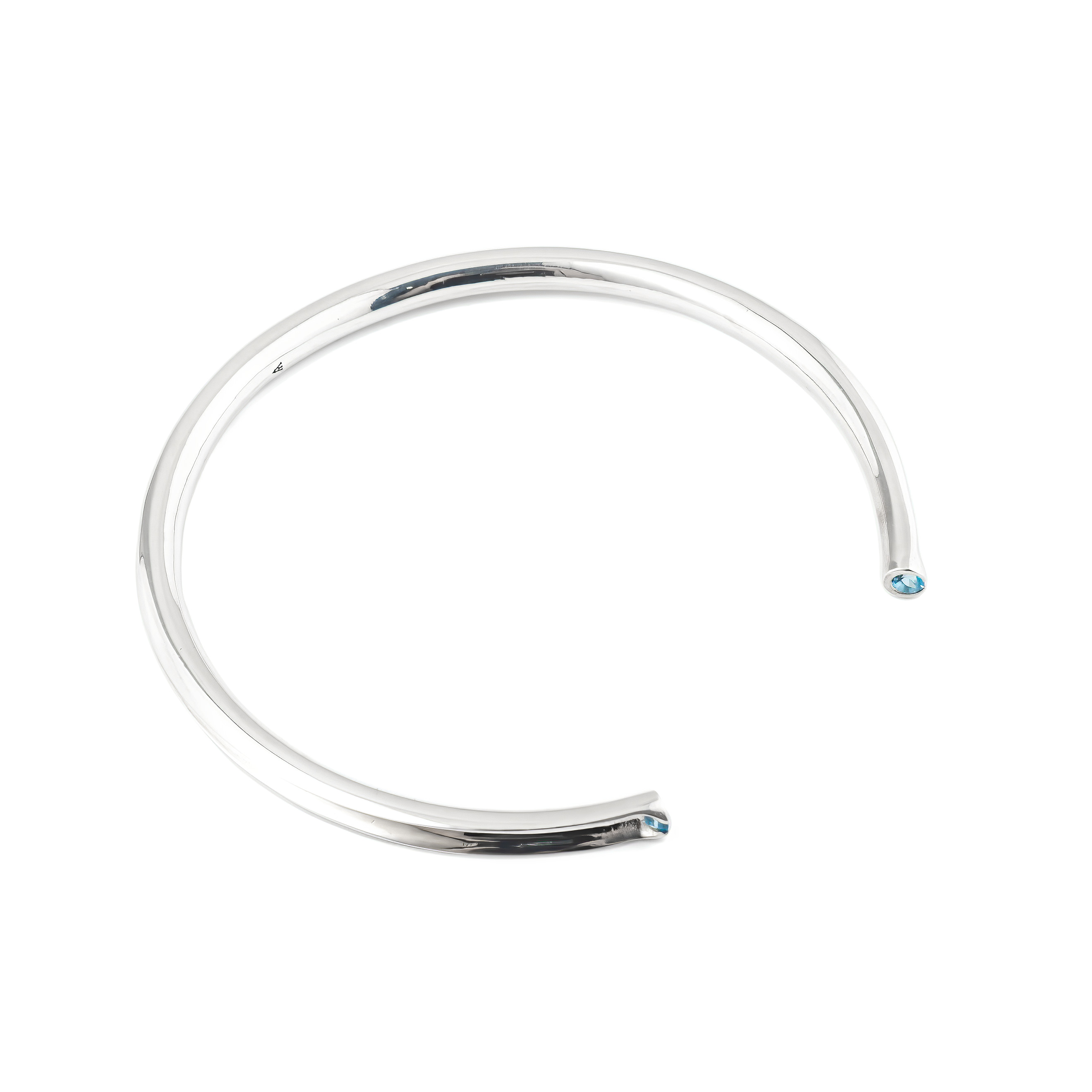 Silver bracelet with topaz